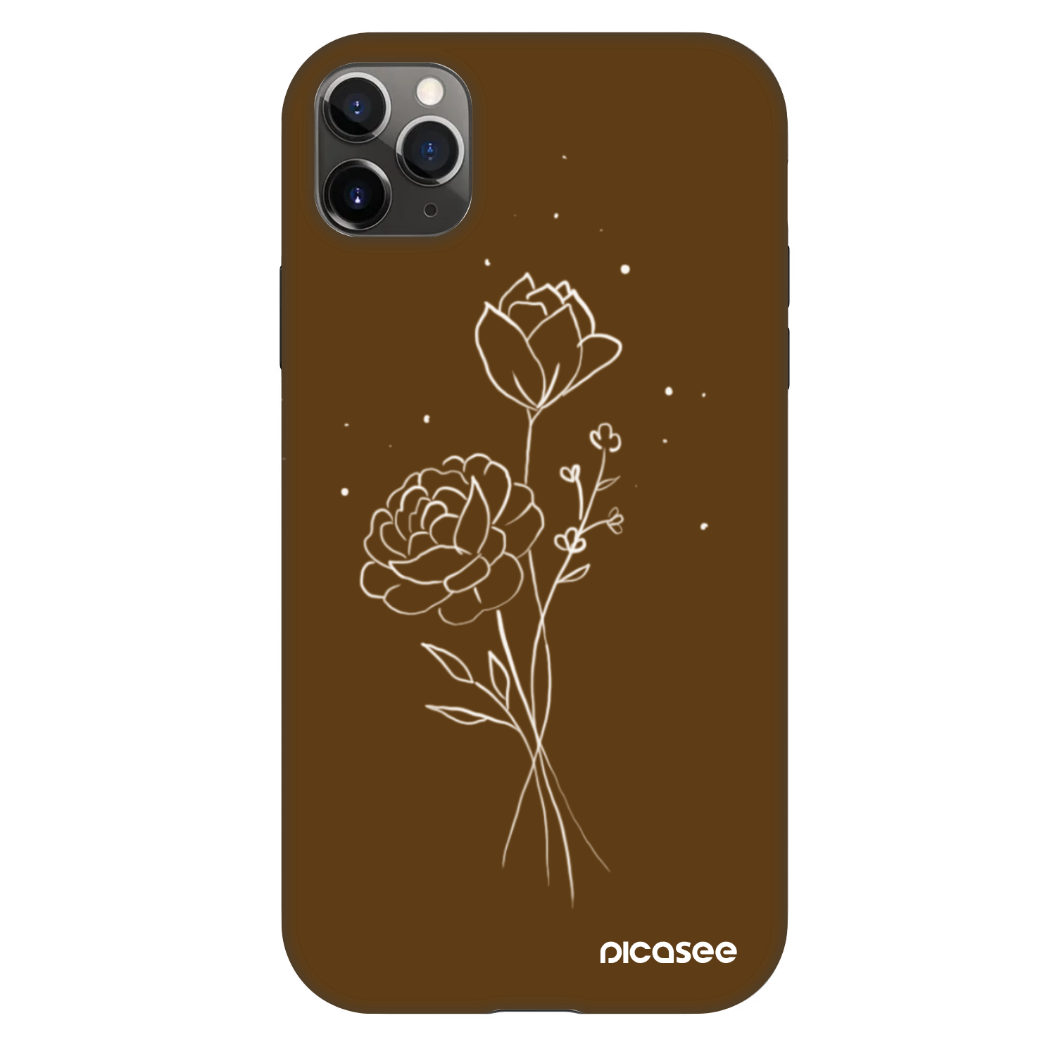 Picasee Fashion Case za Apple iPhone 11 Pro Max - Brown flowers