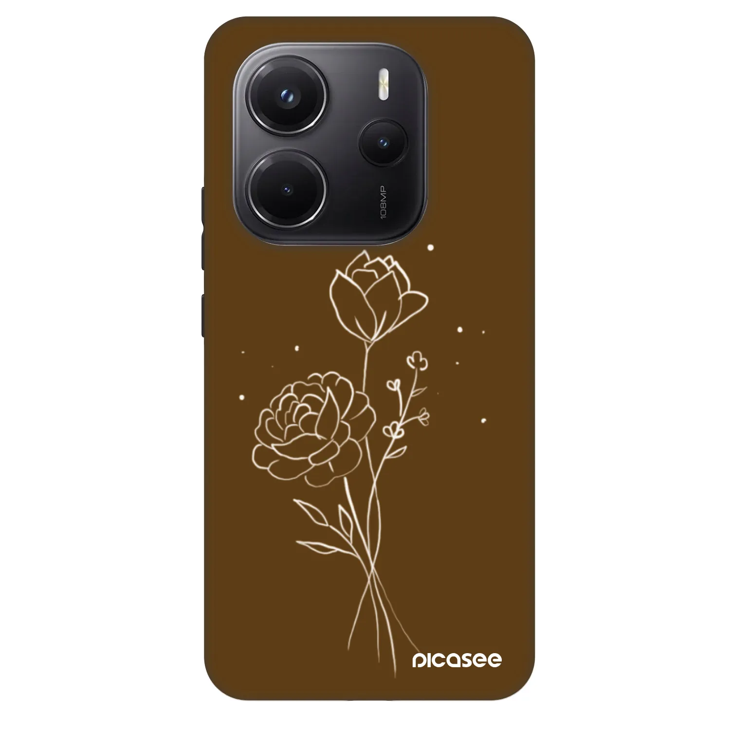 Picasee Fashion Case za Xiaomi Redmi Note 14 5G - Brown flowers