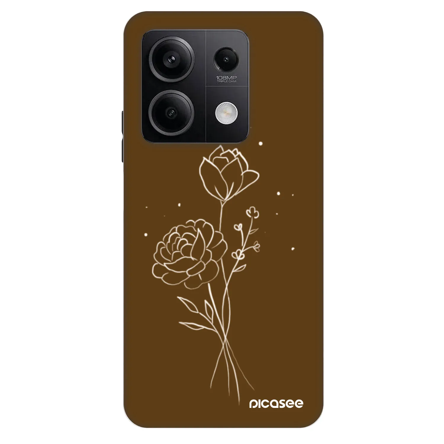 Picasee Fashion Case za Xiaomi Redmi Note 13 5G - Brown flowers