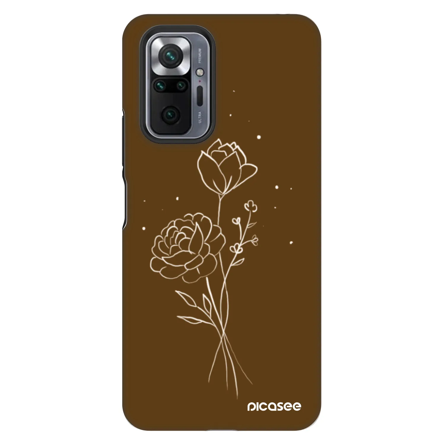 Picasee Fashion Case za Xiaomi Redmi Note 10 Pro - Brown flowers