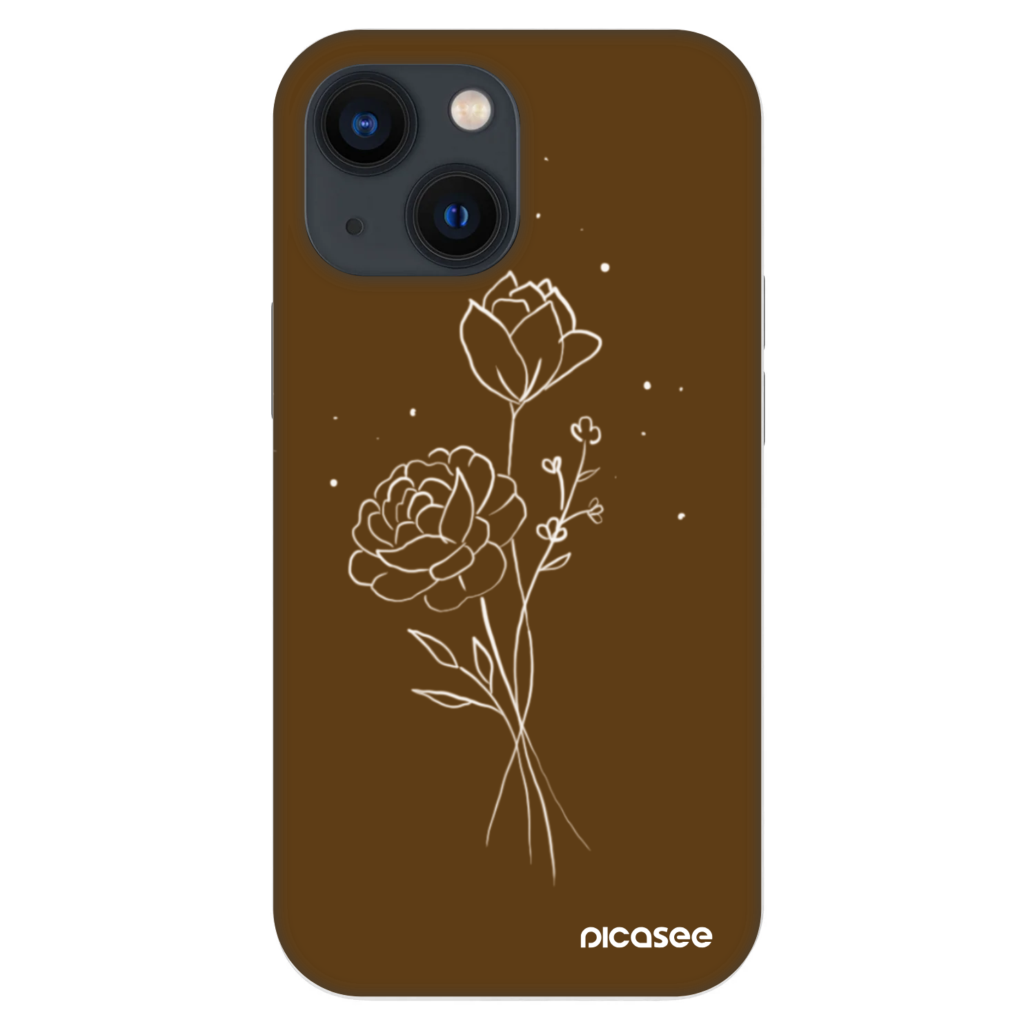 Picasee Fashion Case za Apple iPhone 13 mini - Brown flowers