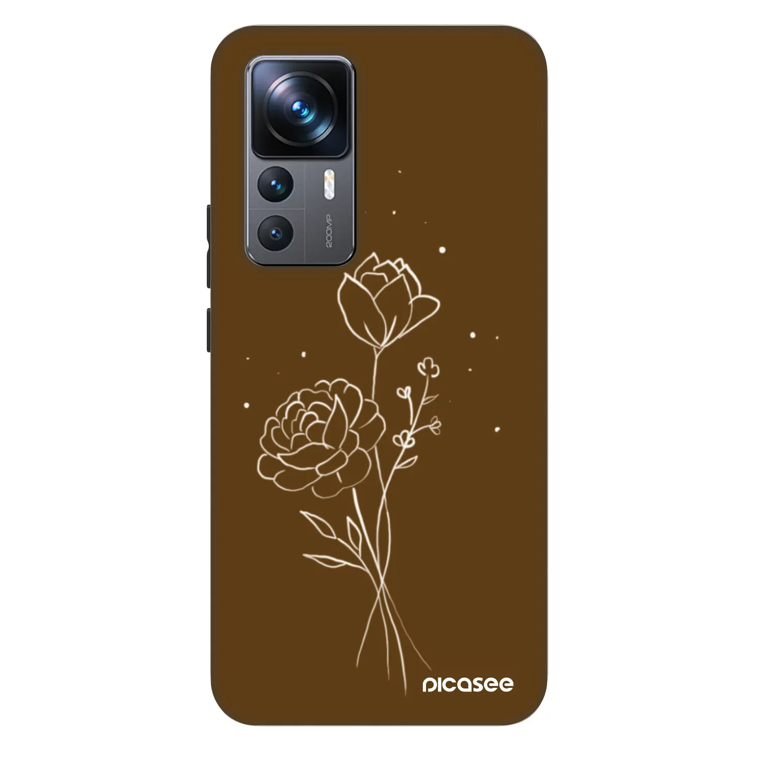 Picasee Fashion Case za Xiaomi 12T Pro - Brown flowers