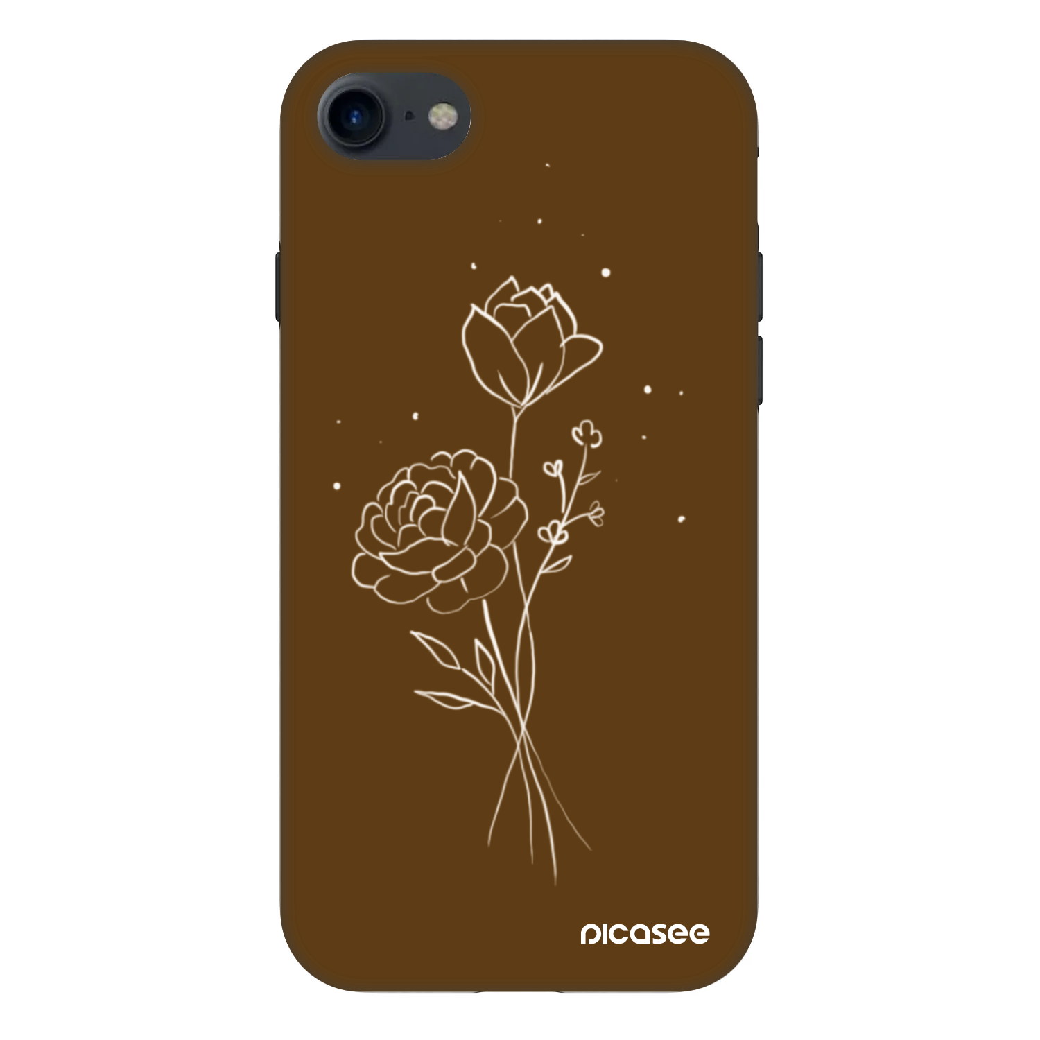 Picasee Fashion Case za Apple iPhone SE 2020 - Brown flowers