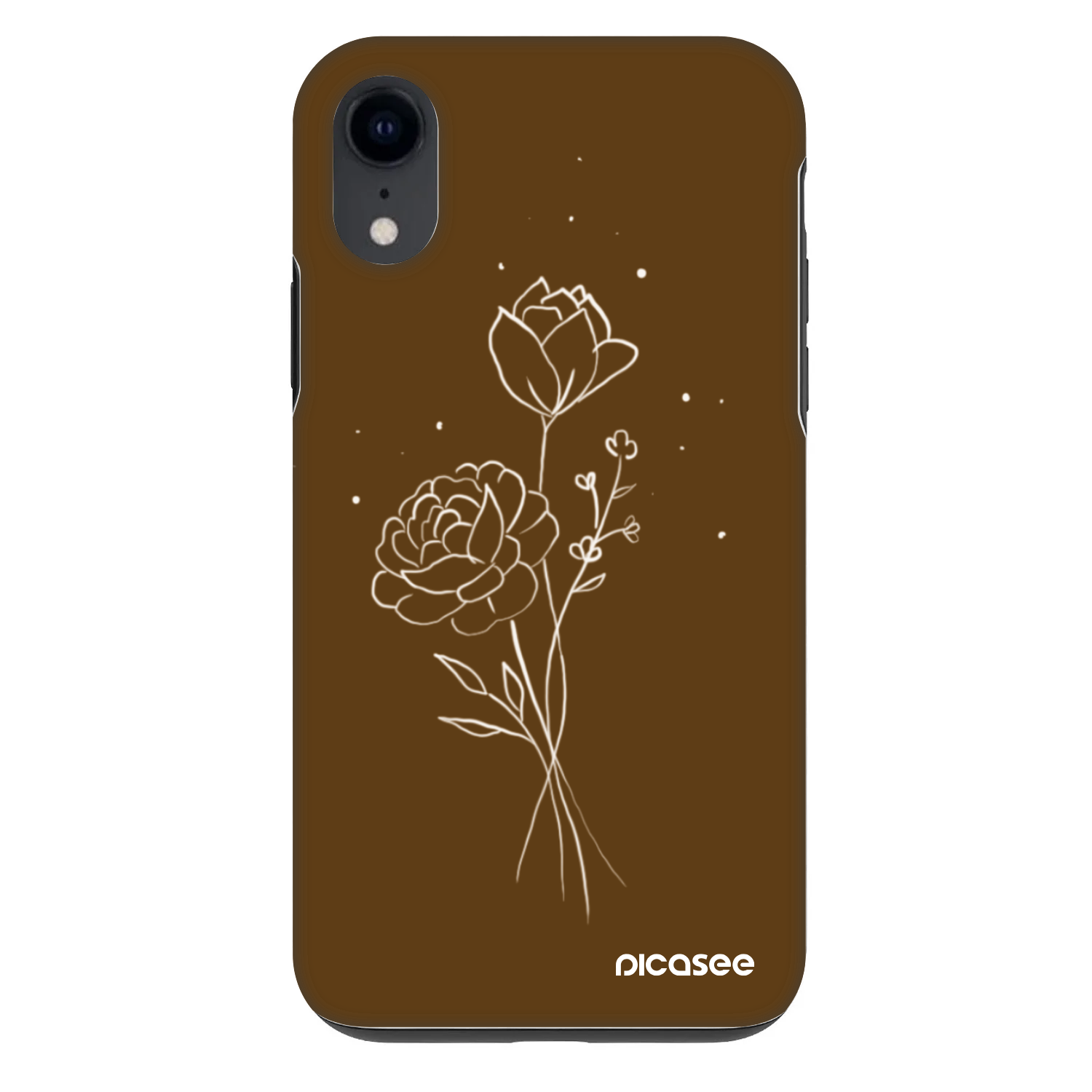 Picasee Fashion Case za Apple iPhone XR - Brown flowers