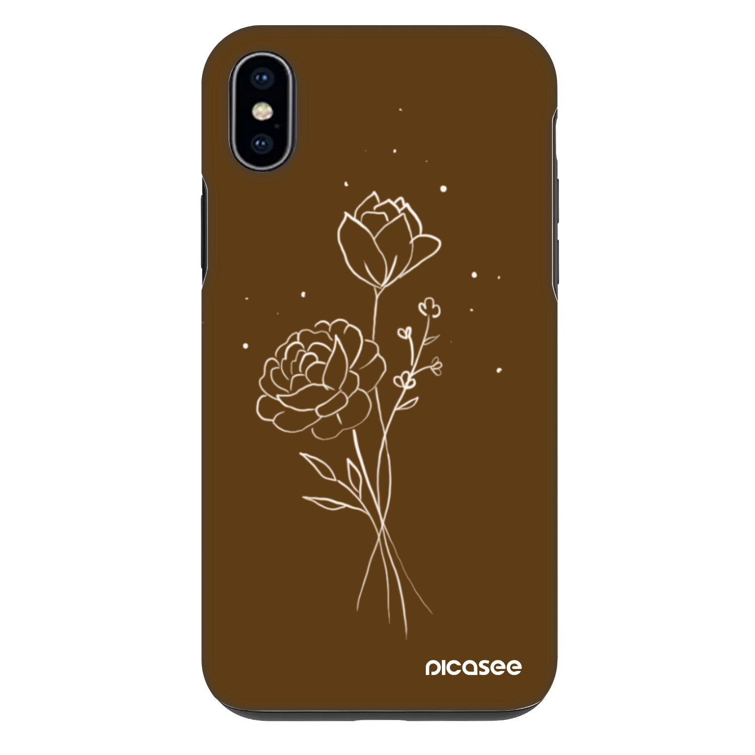 Picasee Fashion Case za Apple iPhone XS Max - Brown flowers