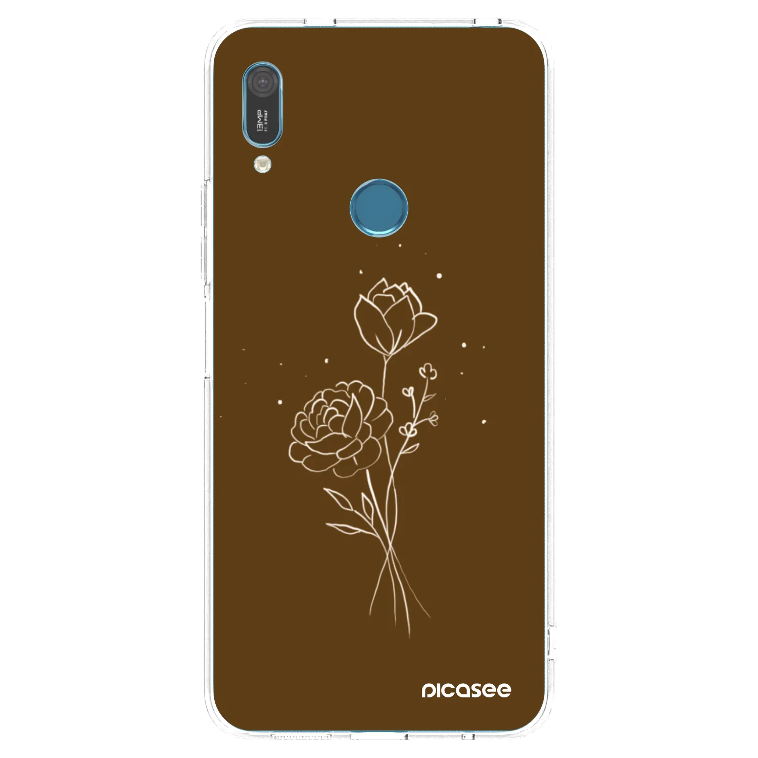 Picasee silikonska prozirna maskica za Huawei Y6 2019 - Brown flowers