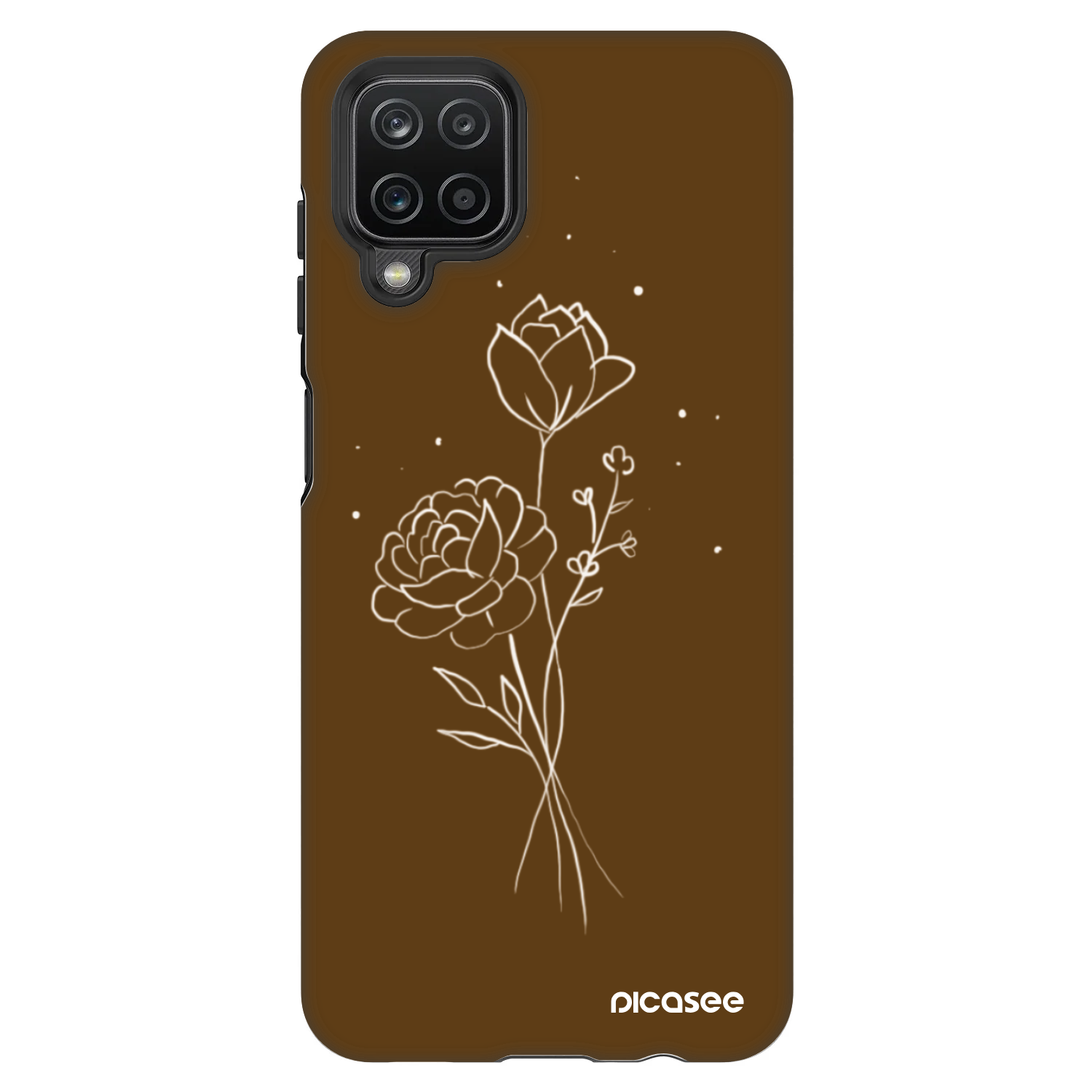 Picasee Fashion Case za Samsung Galaxy A12 A125F - Brown flowers