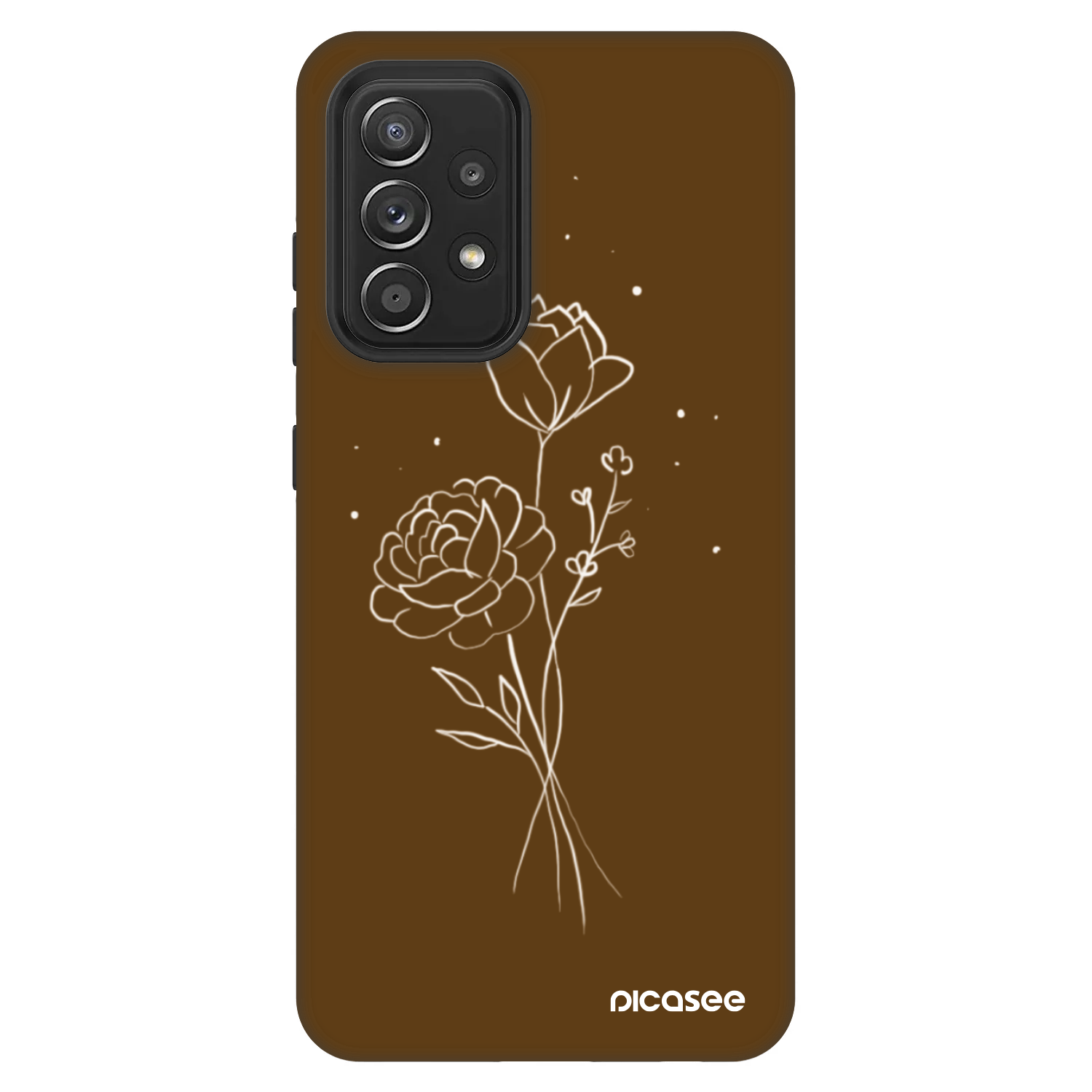 Picasee Fashion Case za Samsung Galaxy A52 5G A525F - Brown flowers