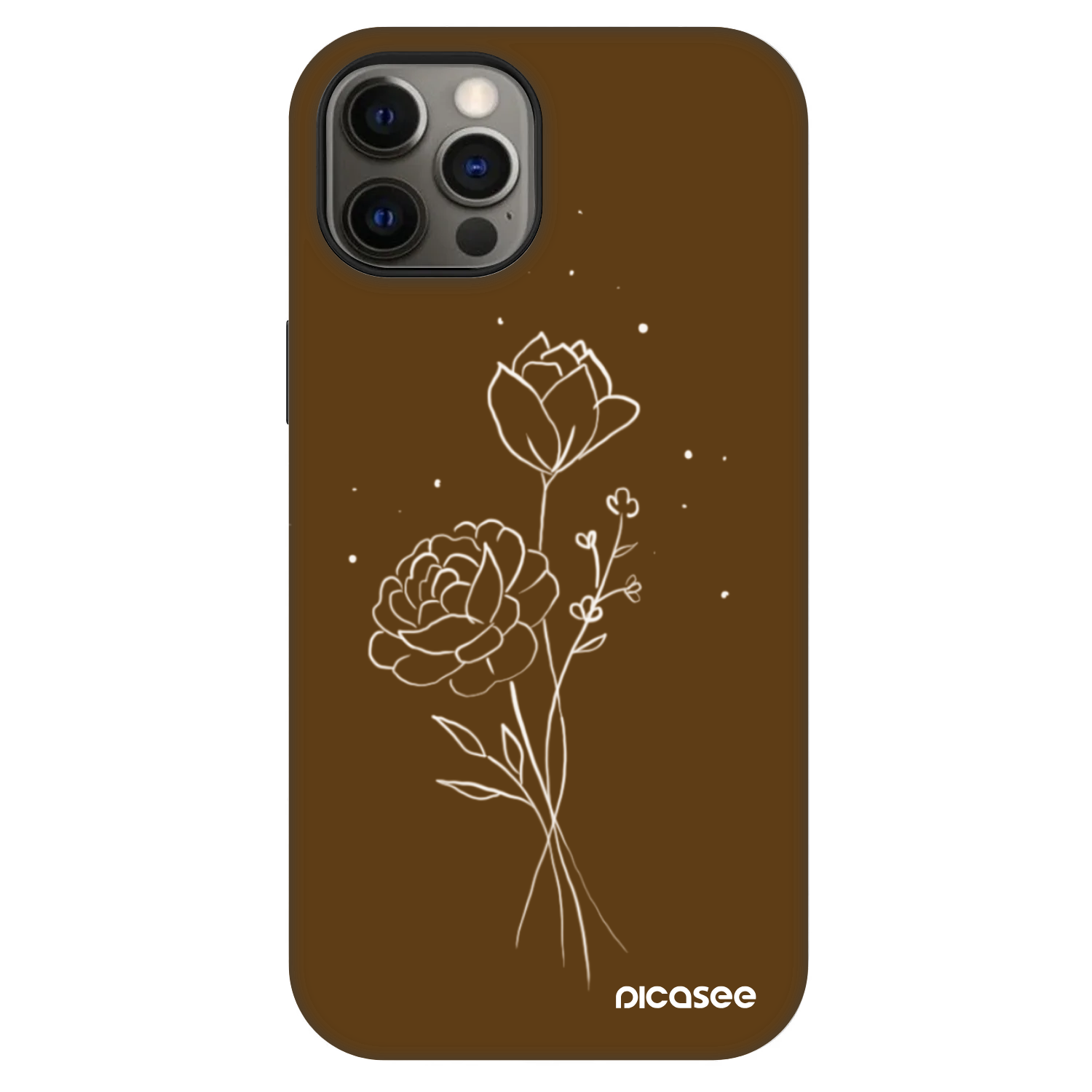 Picasee Fashion Case MagSafe za Apple iPhone 12 Pro - Brown flowers
