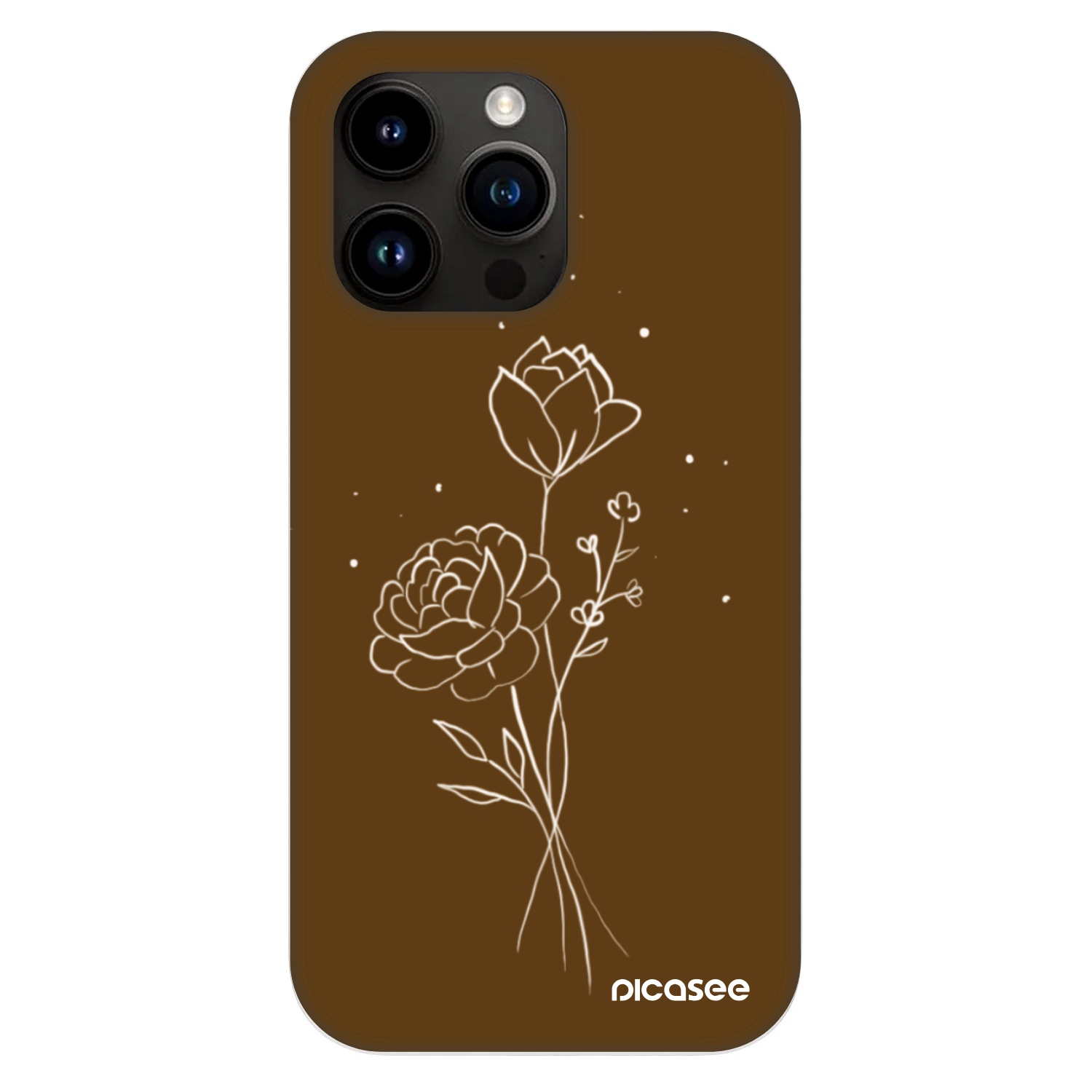 Picasee Fashion Case MagSafe za Apple iPhone 13 Pro - Brown flowers