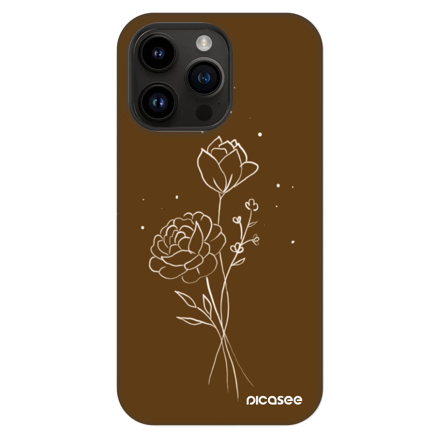 Picasee Fashion Case MagSafe za Apple iPhone 14 Pro Max - Brown flowers