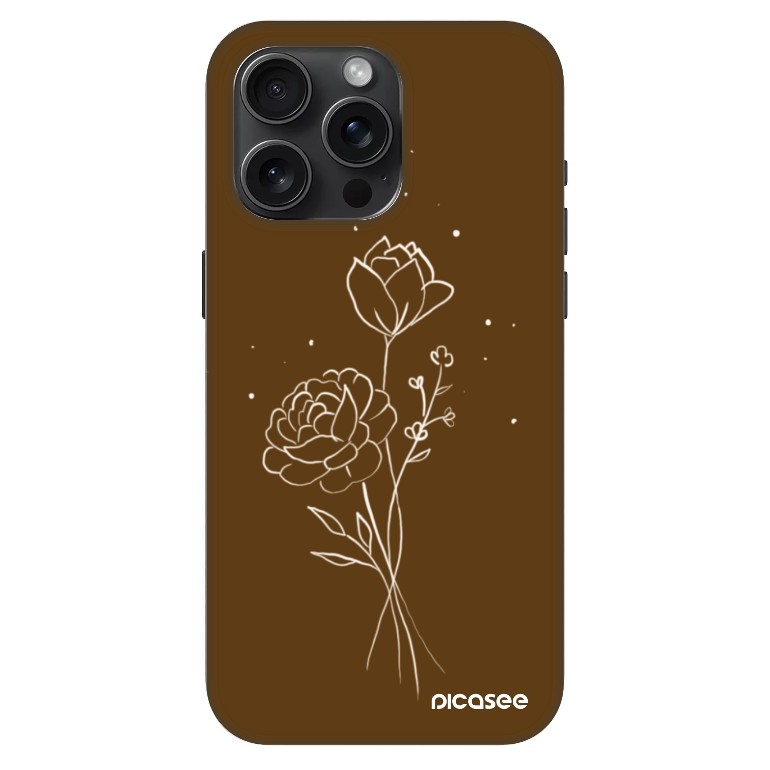 Picasee Fashion Case MagSafe za Apple iPhone 15 Pro Max - Brown flowers