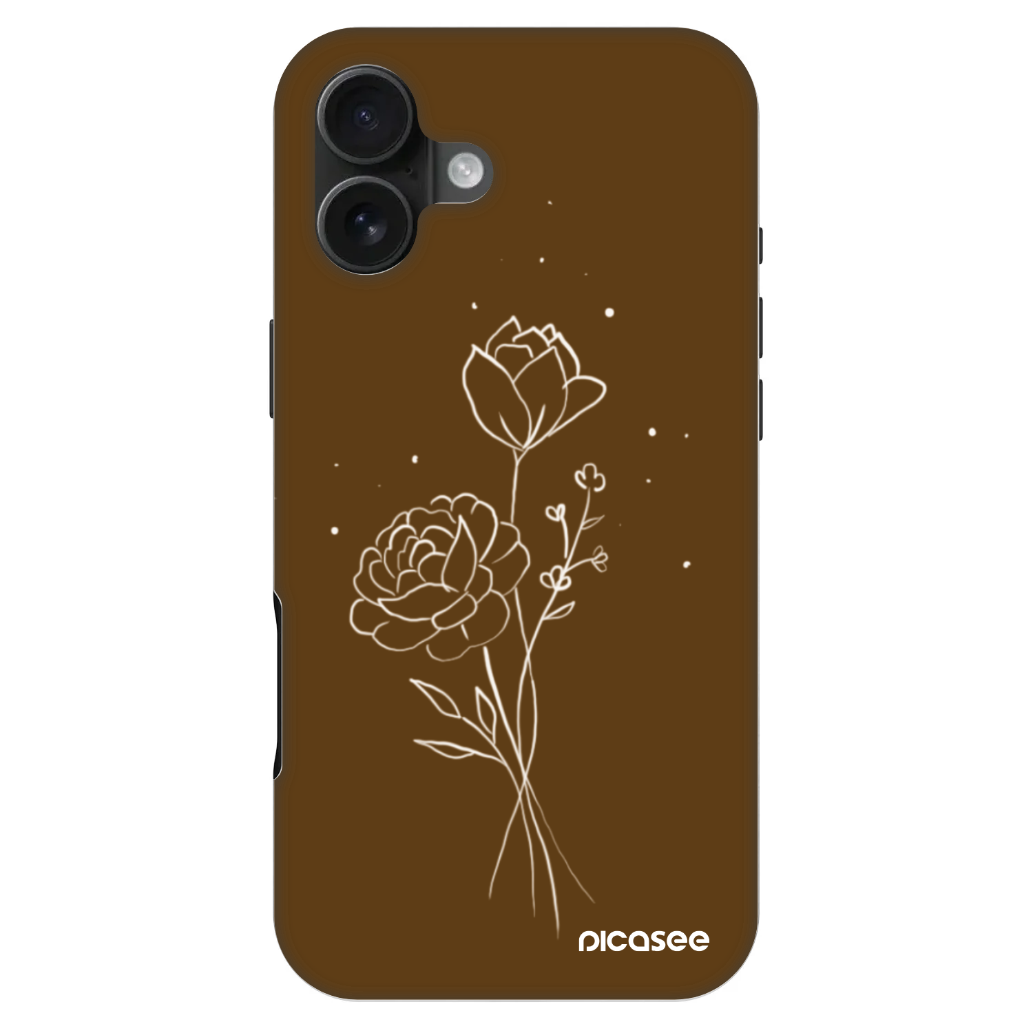 Picasee Fashion Case MagSafe za Apple iPhone 16 Plus - Brown flowers