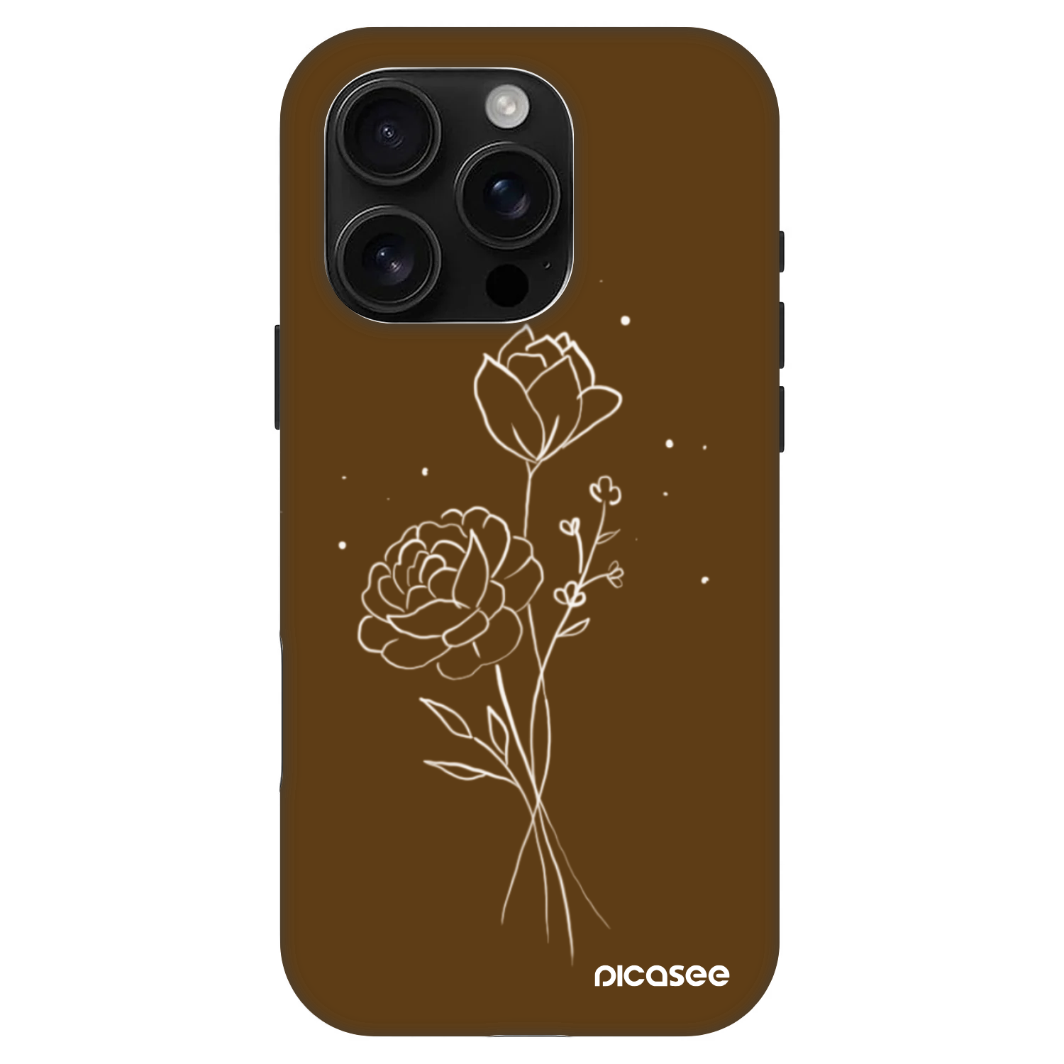 Picasee Fashion Case MagSafe za Apple iPhone 16 Pro - Brown flowers