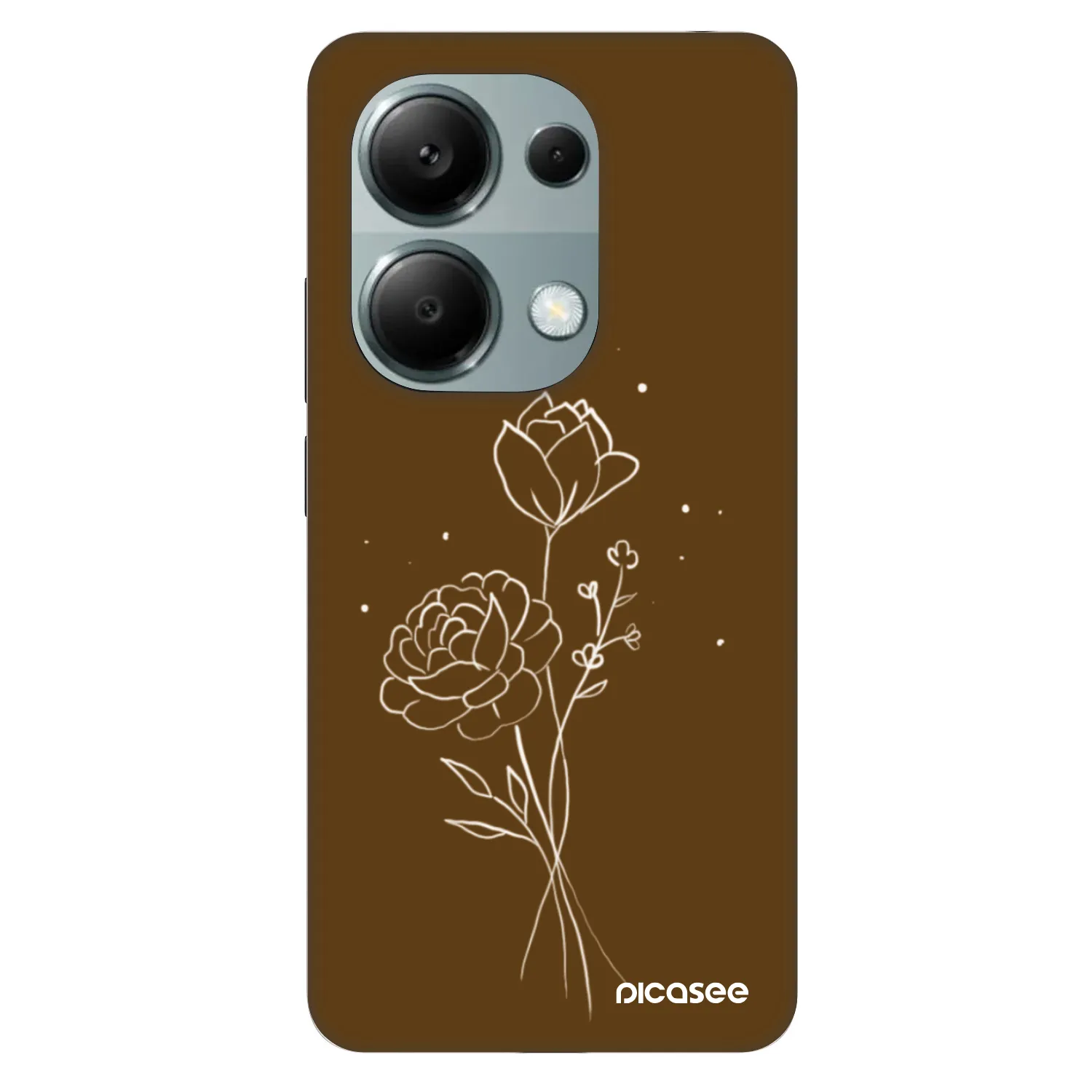 Picasee Fashion Case za Xiaomi Redmi Note 13 Pro 4G - Brown flowers