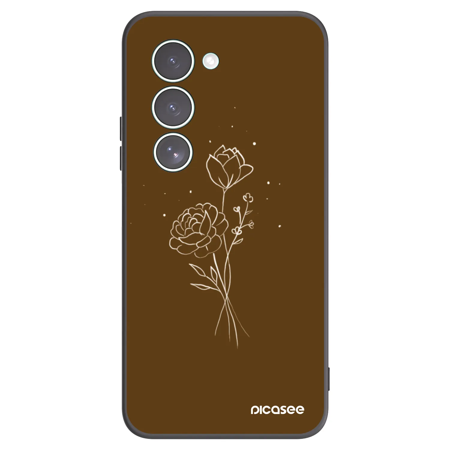 Picasee crna silikonska maskica za Xiaomi Redmi 15 5G - Brown flowers