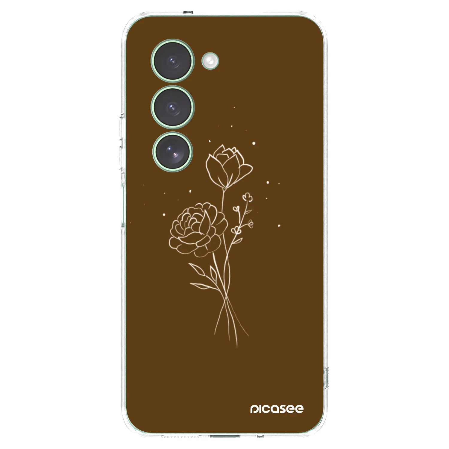 Picasee silikonska prozirna maskica za Xiaomi Redmi 15 5G - Brown flowers