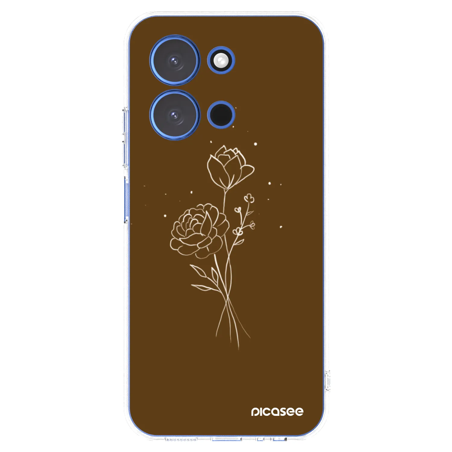 Picasee silikonska prozirna maskica za Xiaomi Redmi 15C 4G - Brown flowers