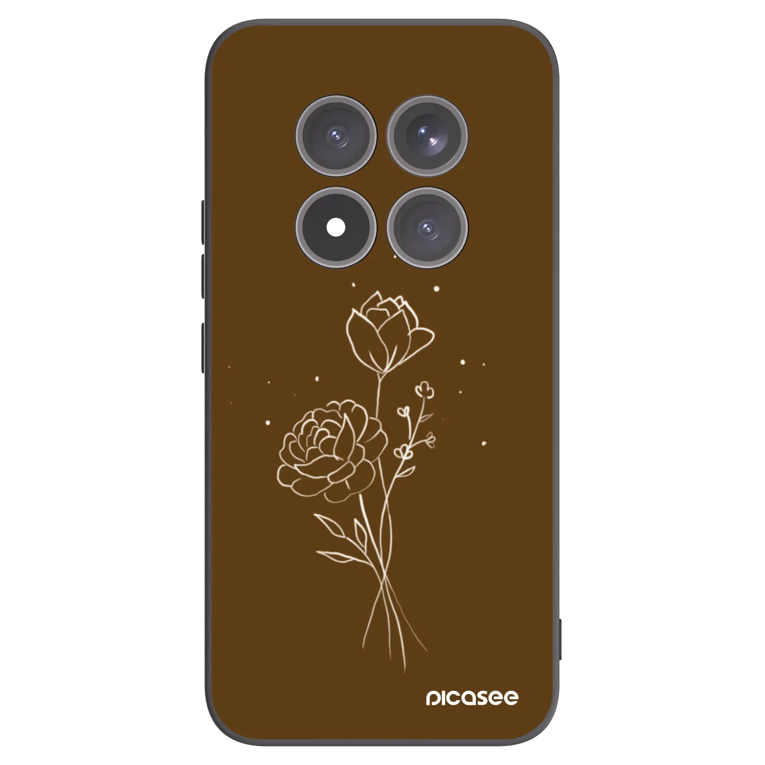 Picasee crna silikonska maskica za Xiaomi Redmi Note 15 Pro+ - Brown flowers