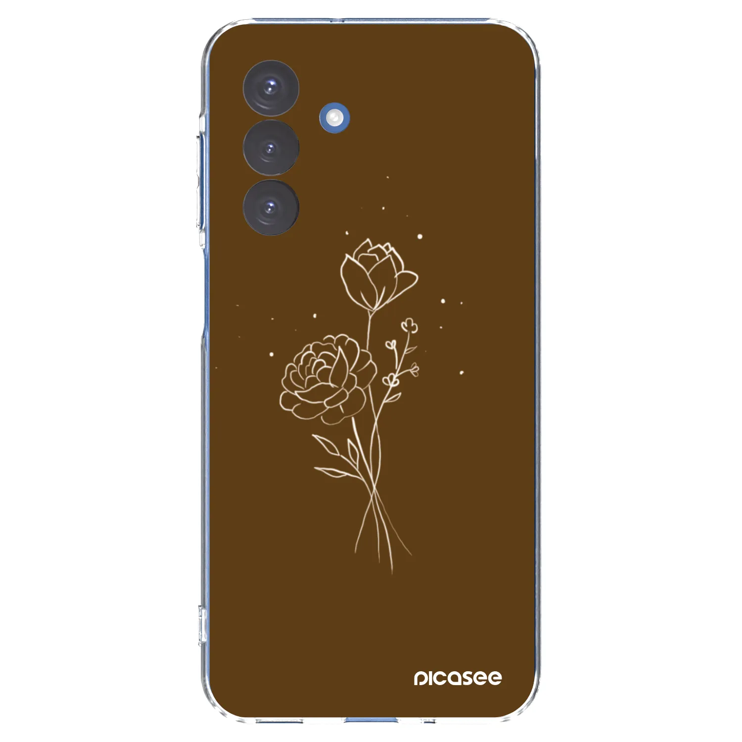 Picasee silikonska prozirna maskica za Samsung Galaxy A17 5G - Brown flowers