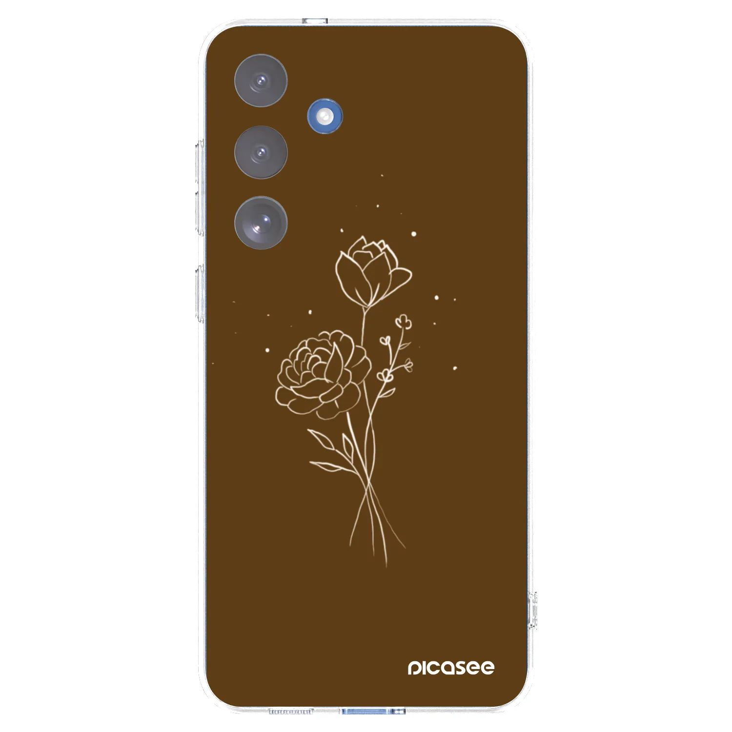 Picasee silikonska prozirna maskica za Samsung Galaxy S25 FE 5G - Brown flowers