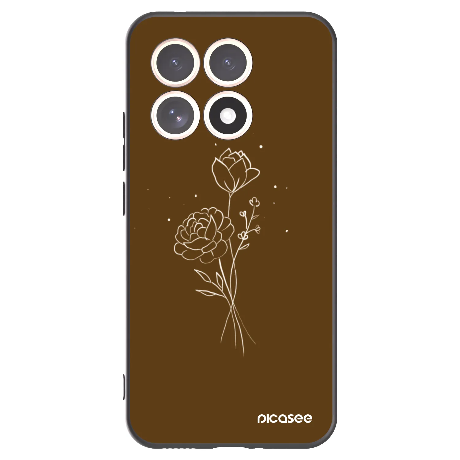 Picasee crna silikonska maskica za Xiaomi 15T - Brown flowers