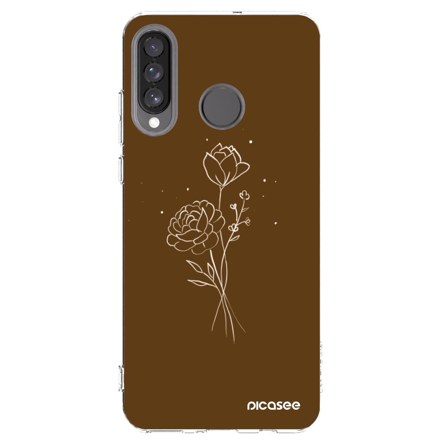 Picasee silikonska prozirna maskica za Huawei P30 Lite - Brown flowers