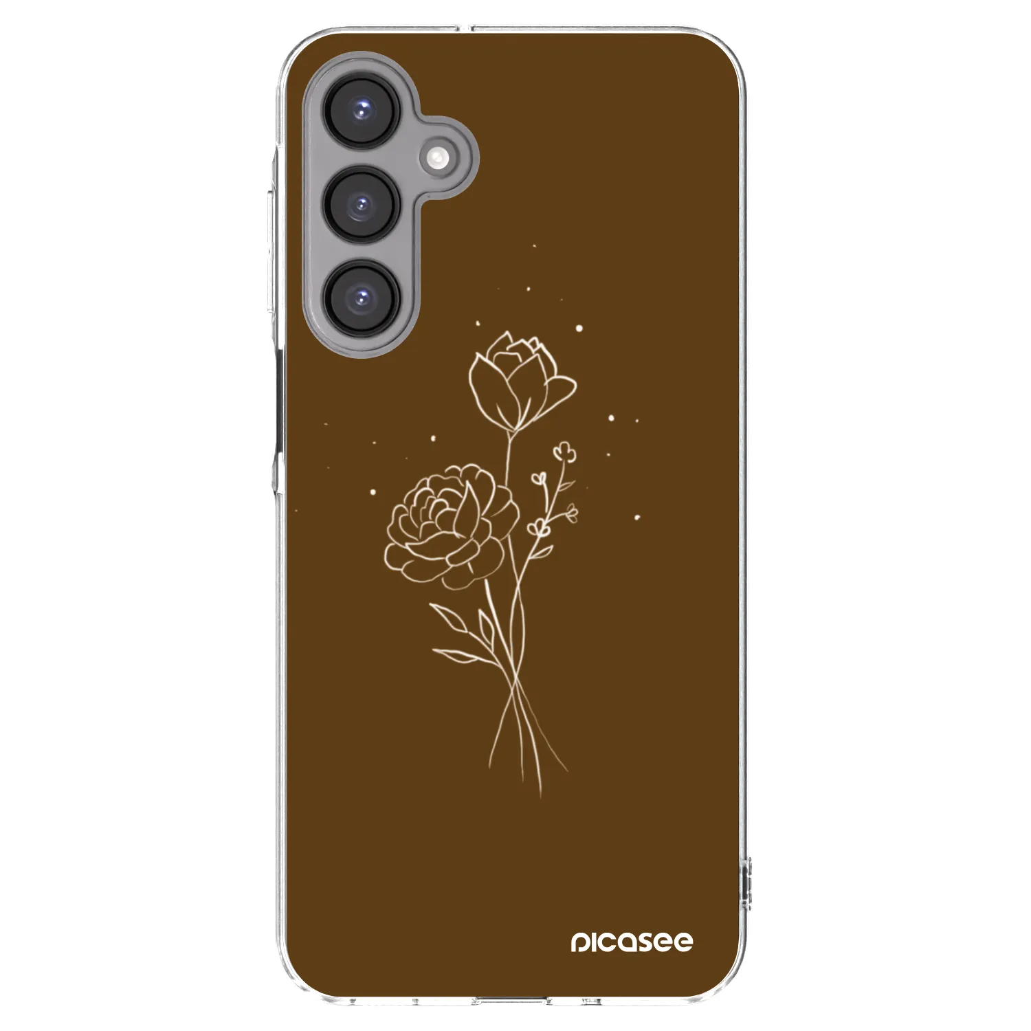 Picasee silikonska prozirna maskica za Samsung Galaxy A16 4G - Brown flowers