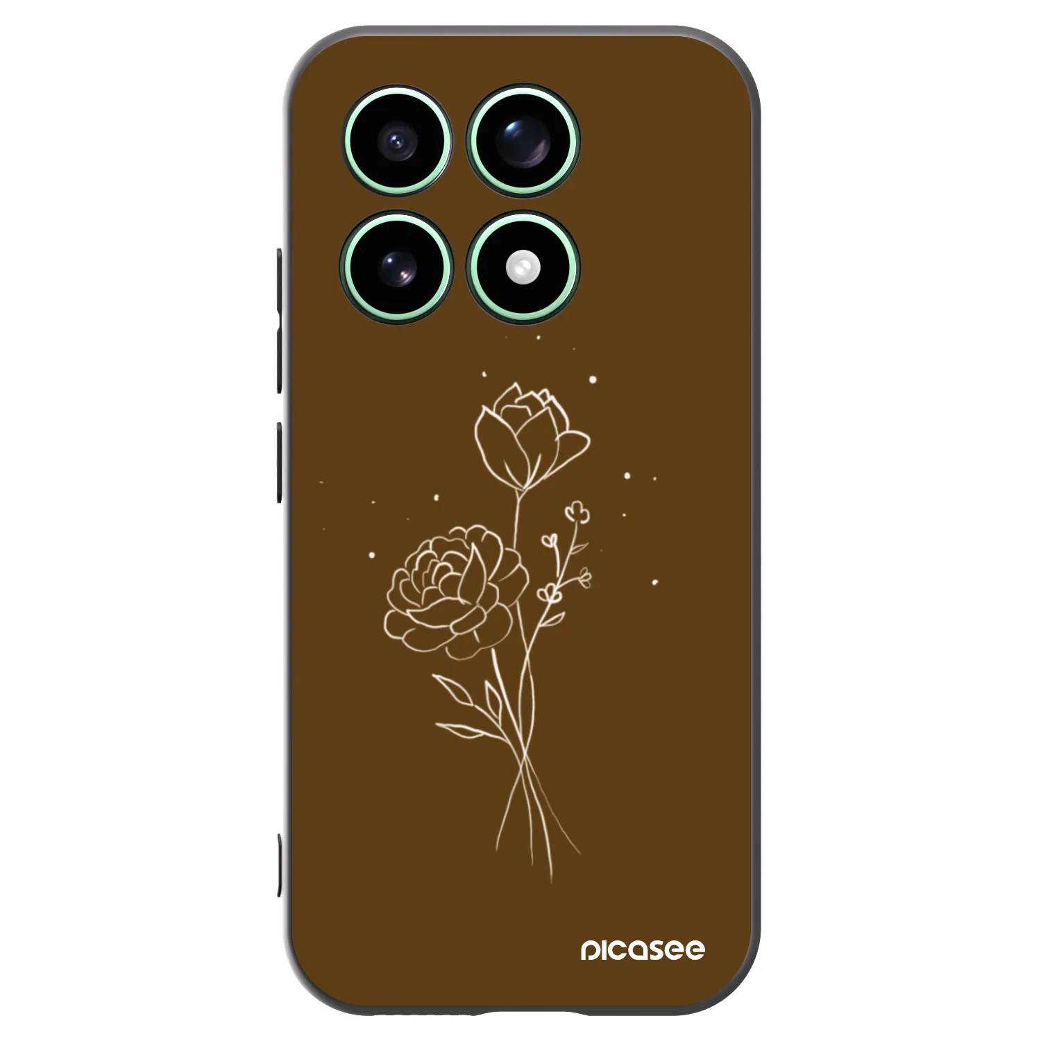 Picasee crna silikonska maskica za Xiaomi 17 - Brown flowers