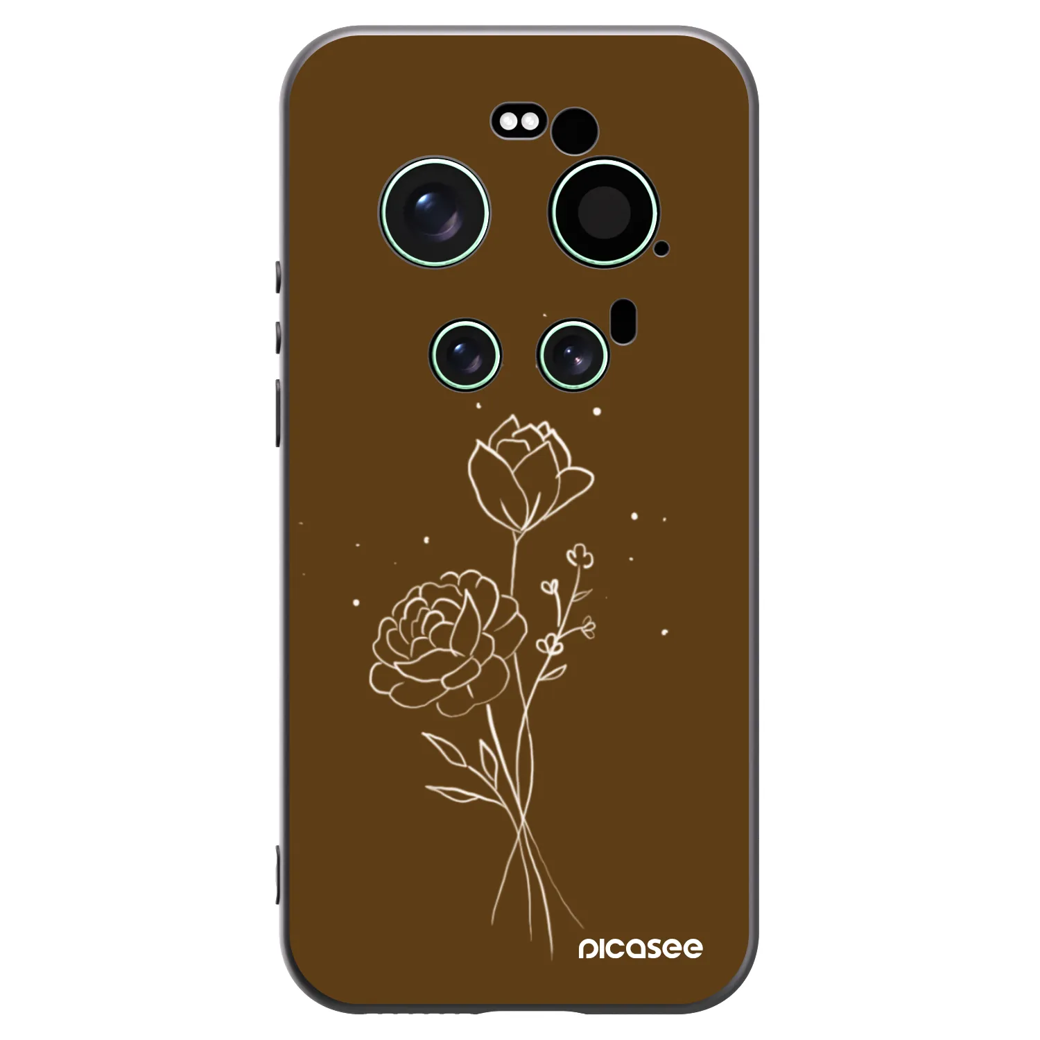 Picasee crna silikonska maskica za Xiaomi 17 Ultra - Brown flowers