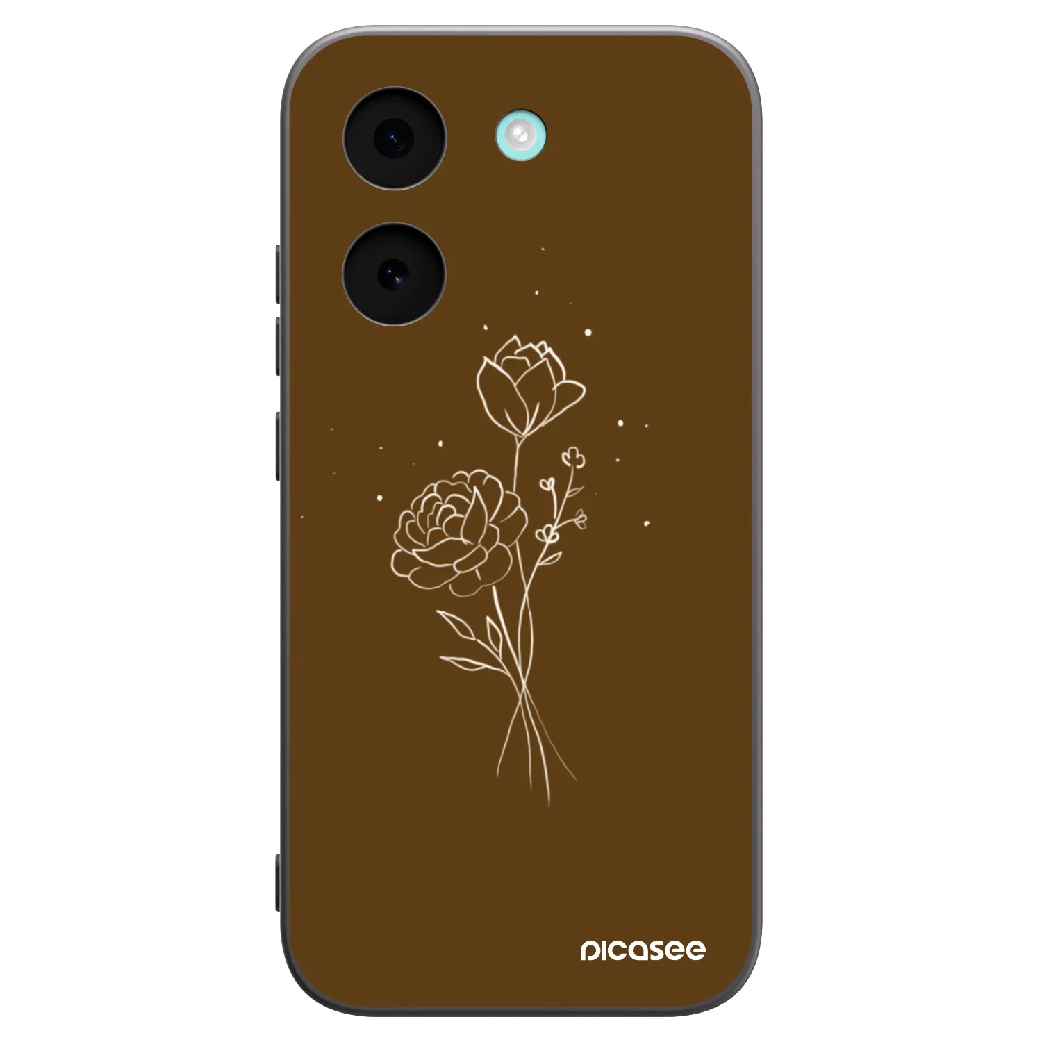 Picasee crna silikonska maskica za Xiaomi Poco X8 Pro - Brown flowers