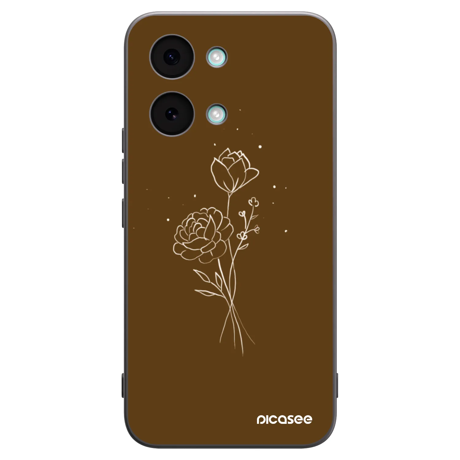 Picasee crna silikonska maskica za Xiaomi Poco X8 Pro Max - Brown flowers