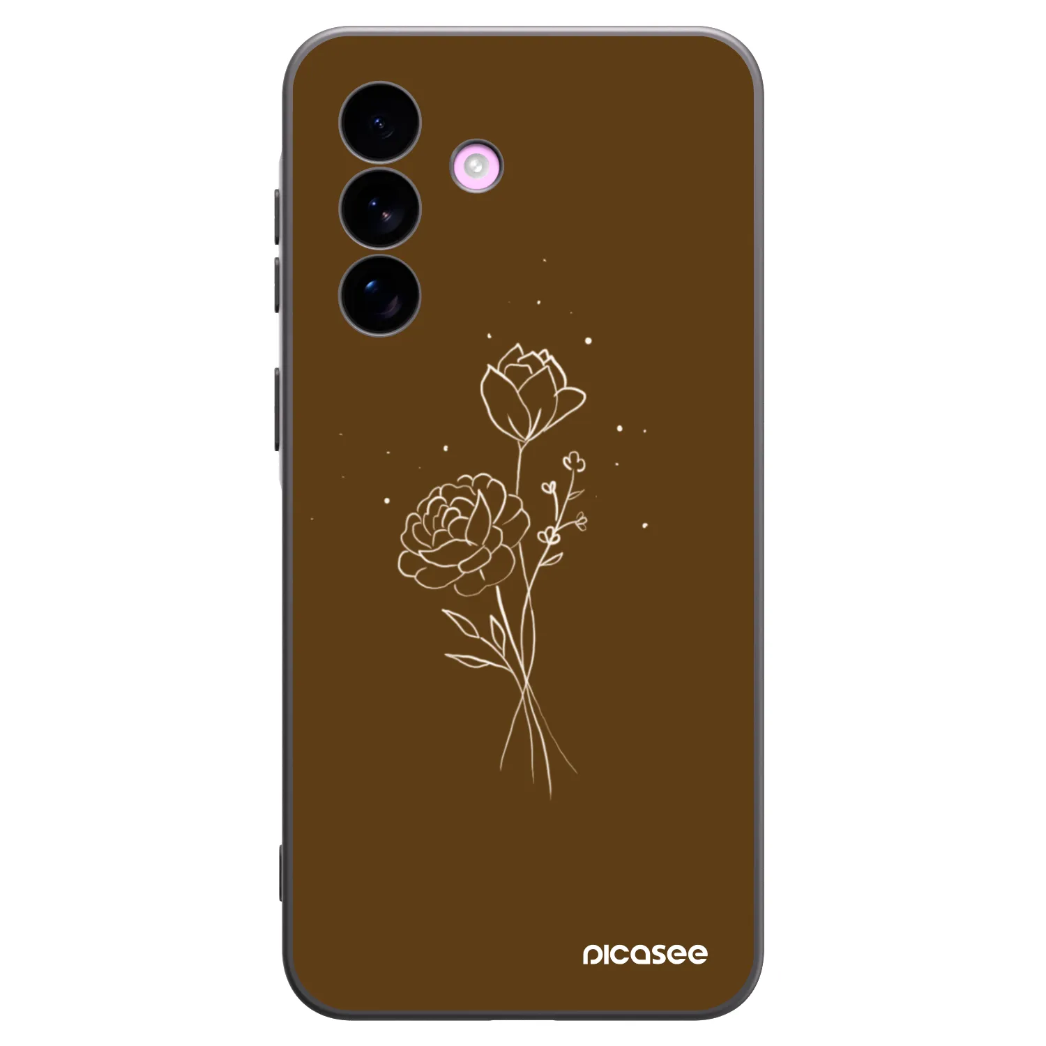 Picasee crna silikonska maskica za Samsung Galaxy A57 5G - Brown flowers
