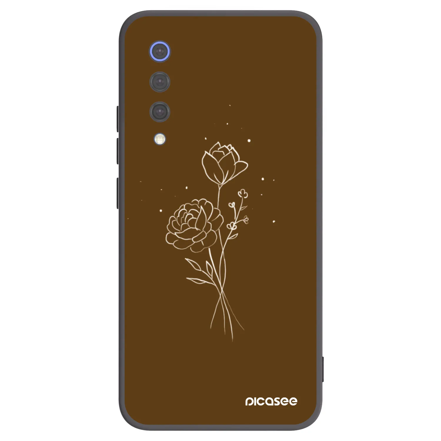 Picasee crna silikonska maskica za Xiaomi Mi 9 SE - Brown flowers