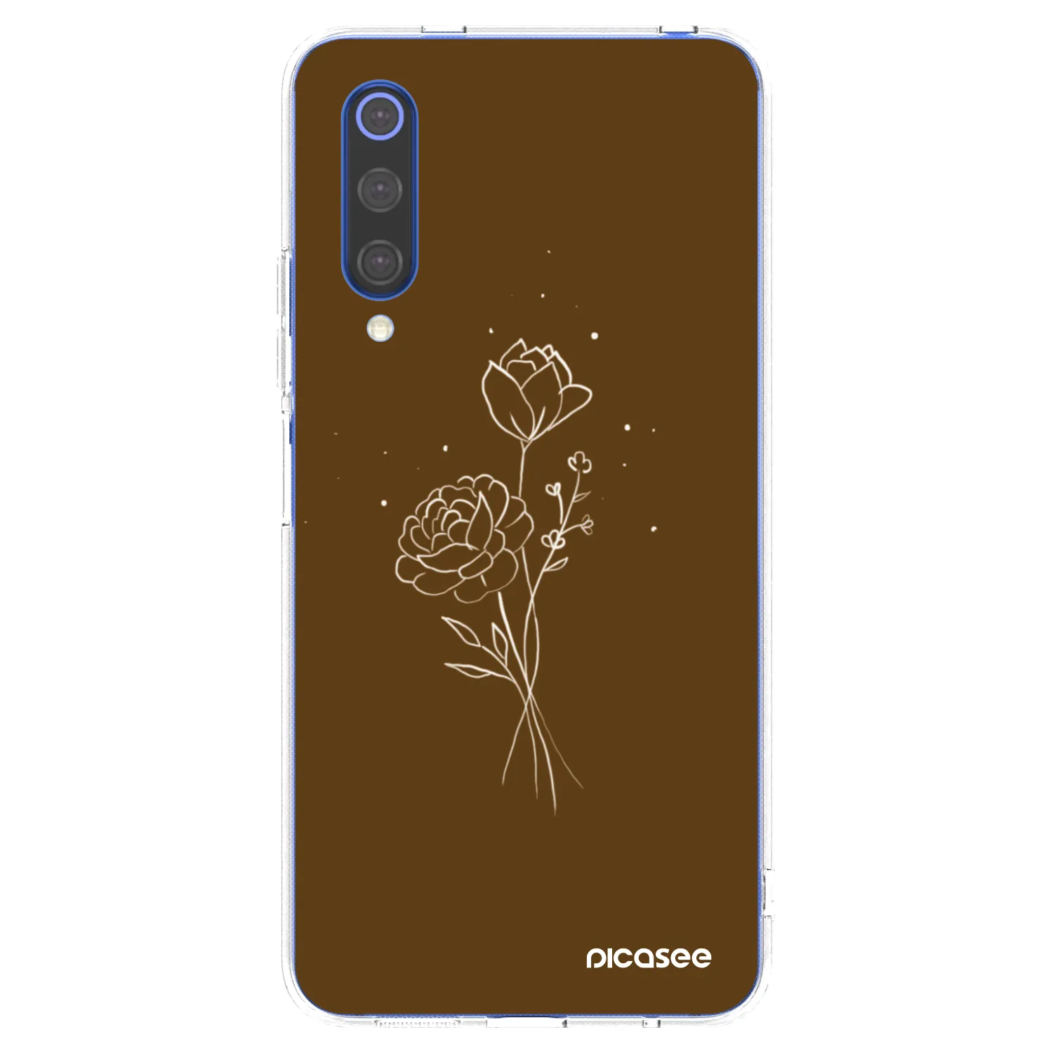 Picasee silikonska prozirna maskica za Xiaomi Mi 9 SE - Brown flowers