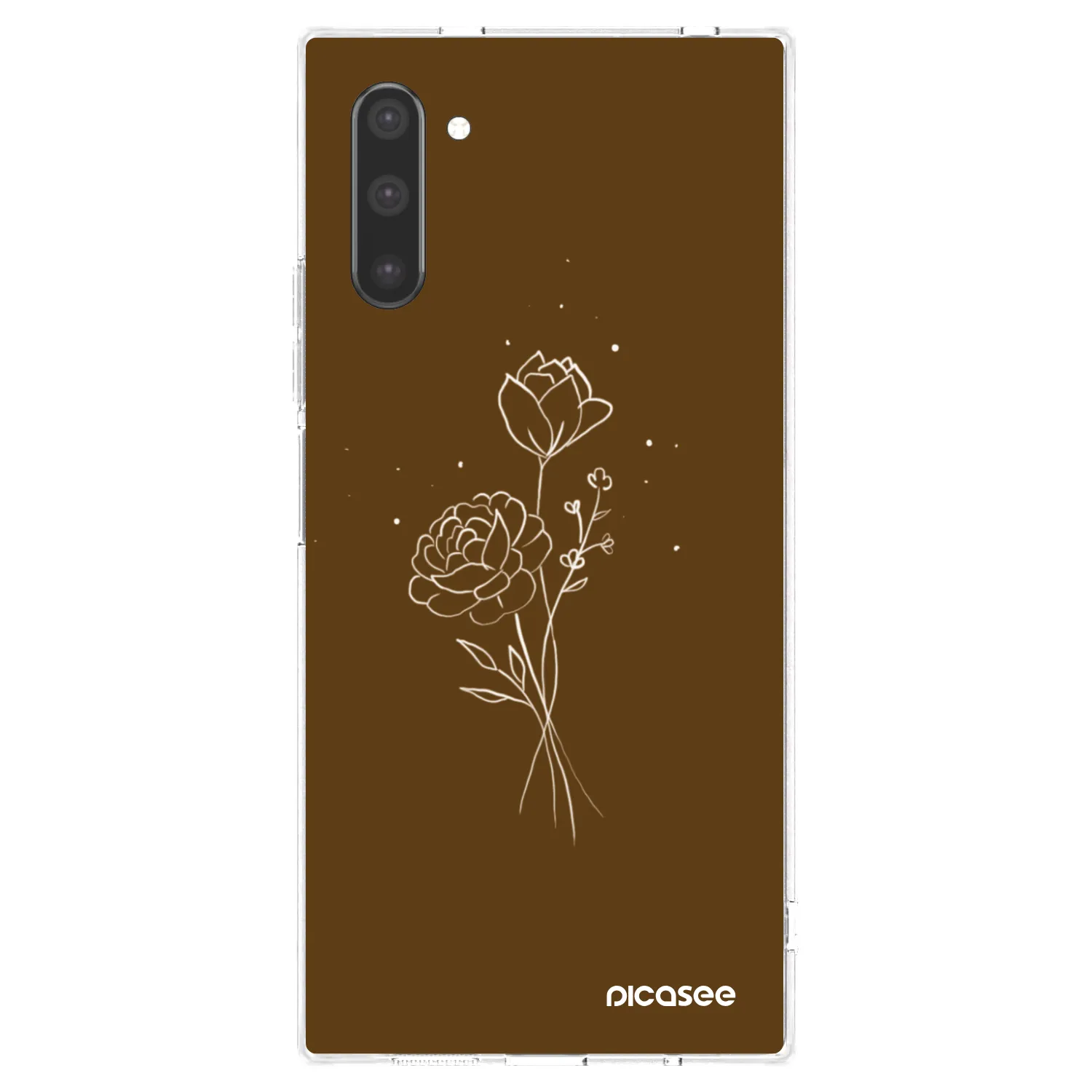 Picasee silikonska prozirna maskica za Samsung Galaxy Note 10 N970F - Brown flowers