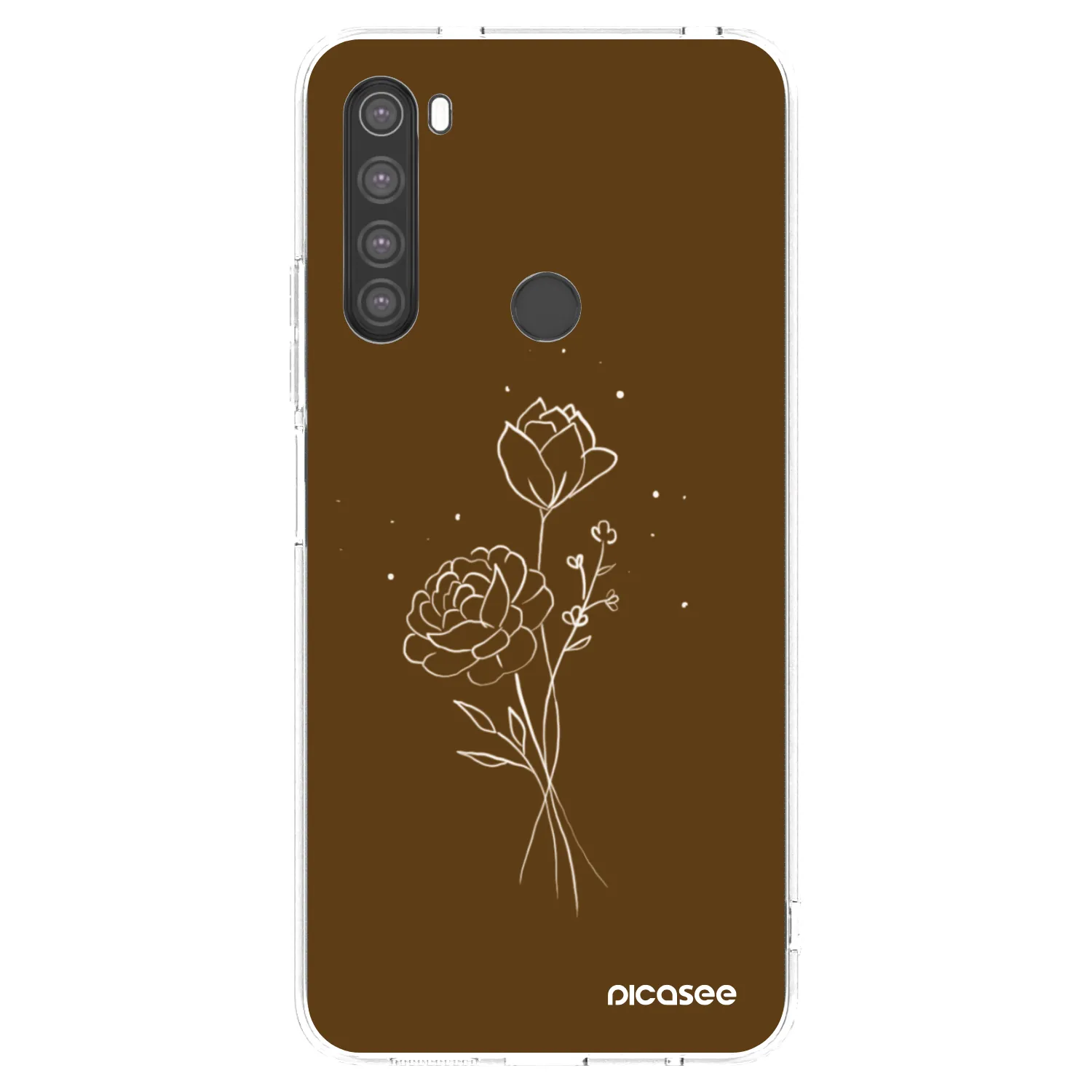 Picasee silikonska prozirna maskica za Xiaomi Redmi Note 8 - Brown flowers