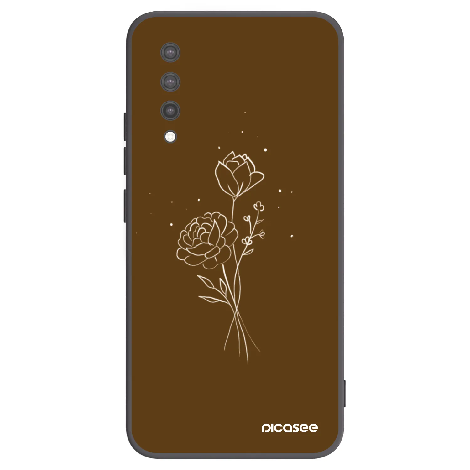 Picasee crna silikonska maskica za Xiaomi Mi 9 Lite - Brown flowers