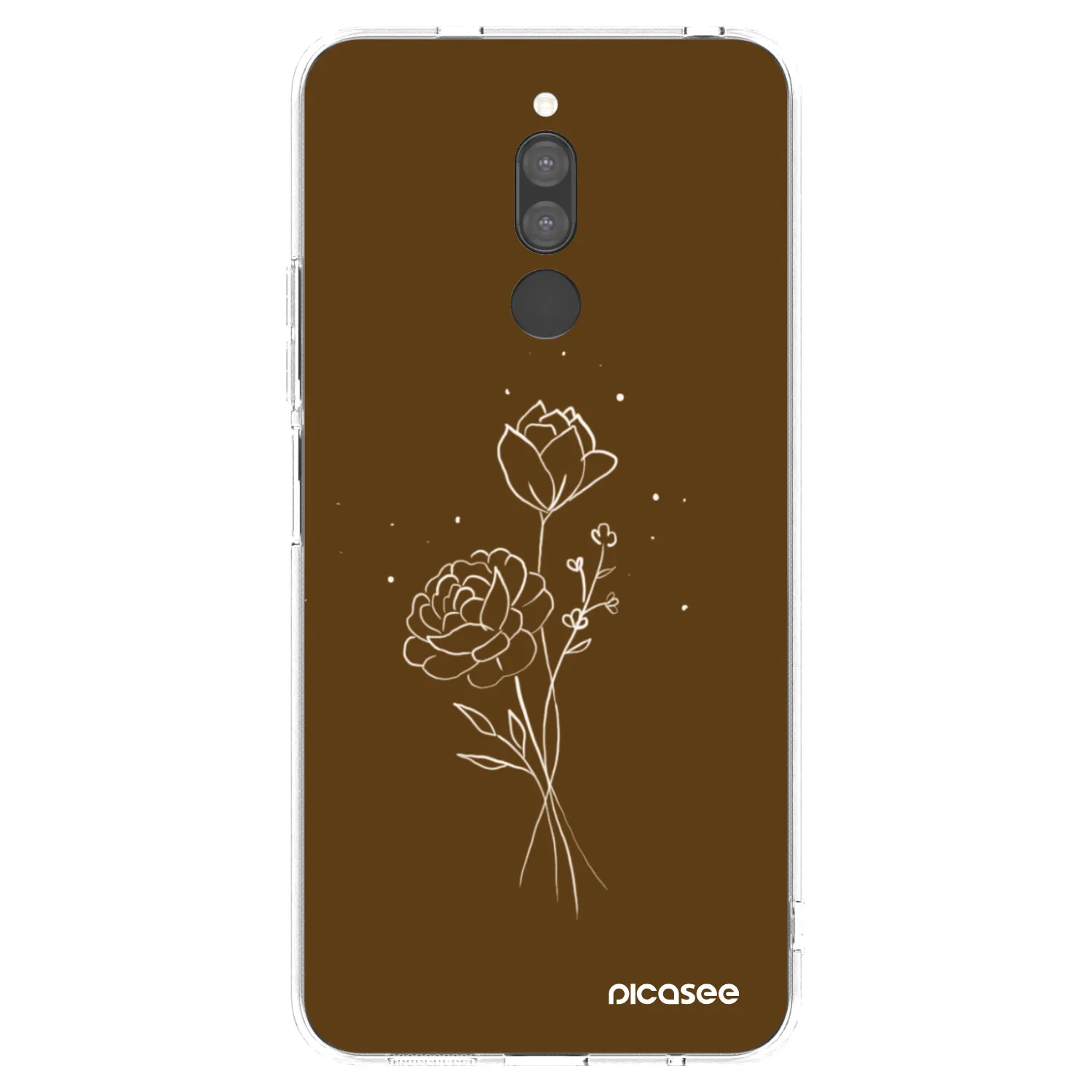 Picasee silikonska prozirna maskica za Xiaomi Redmi 8 - Brown flowers
