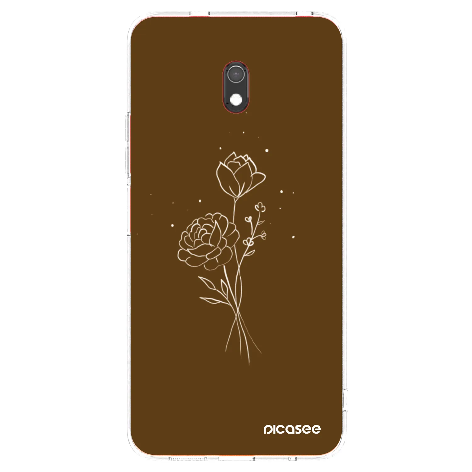 Picasee silikonska prozirna maskica za Xiaomi Redmi 8A - Brown flowers
