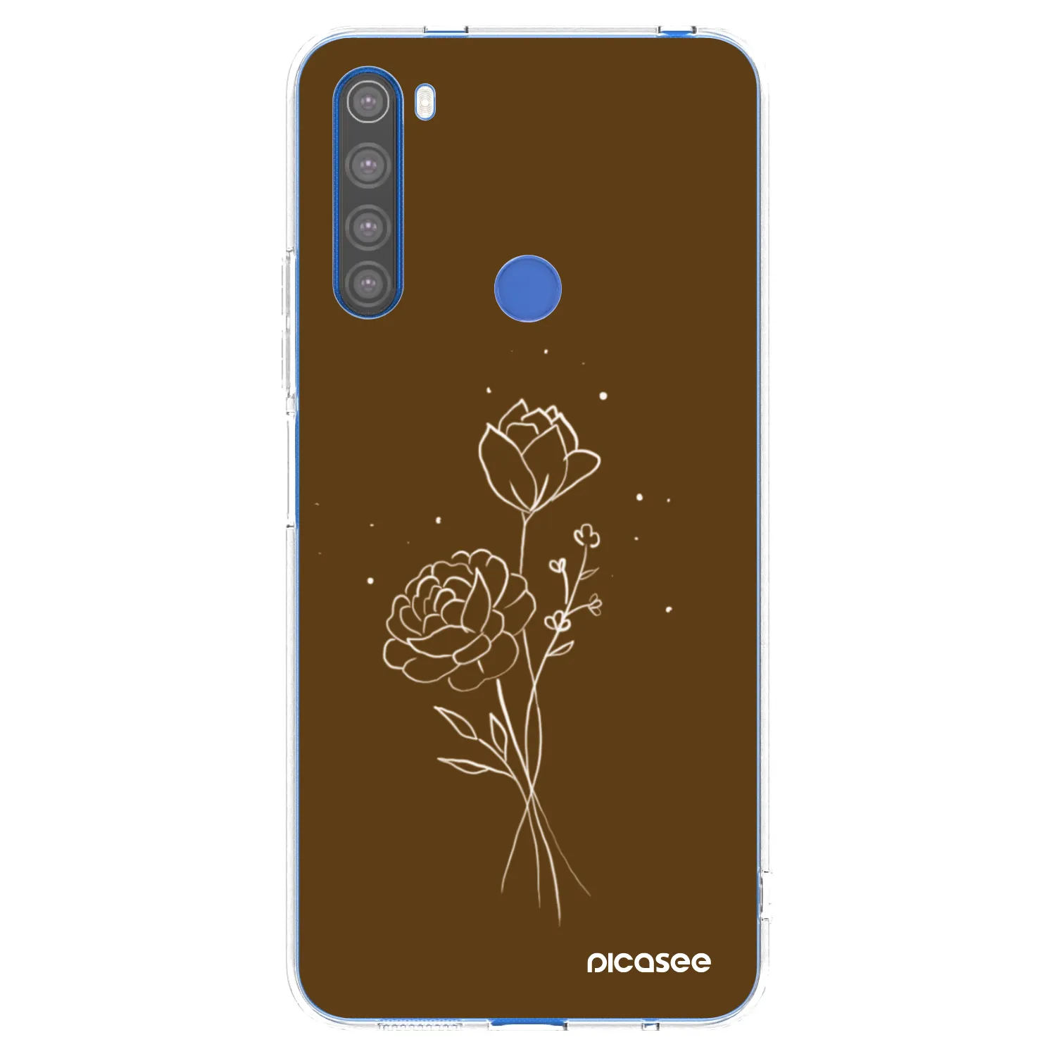 Picasee silikonska prozirna maskica za Xiaomi Redmi Note 8T - Brown flowers