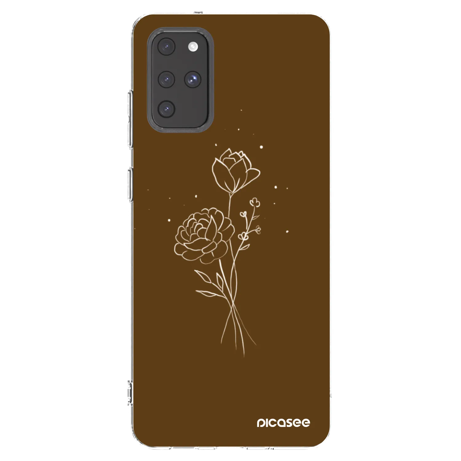 Picasee silikonska prozirna maskica za Samsung Galaxy S20+ G985F - Brown flowers