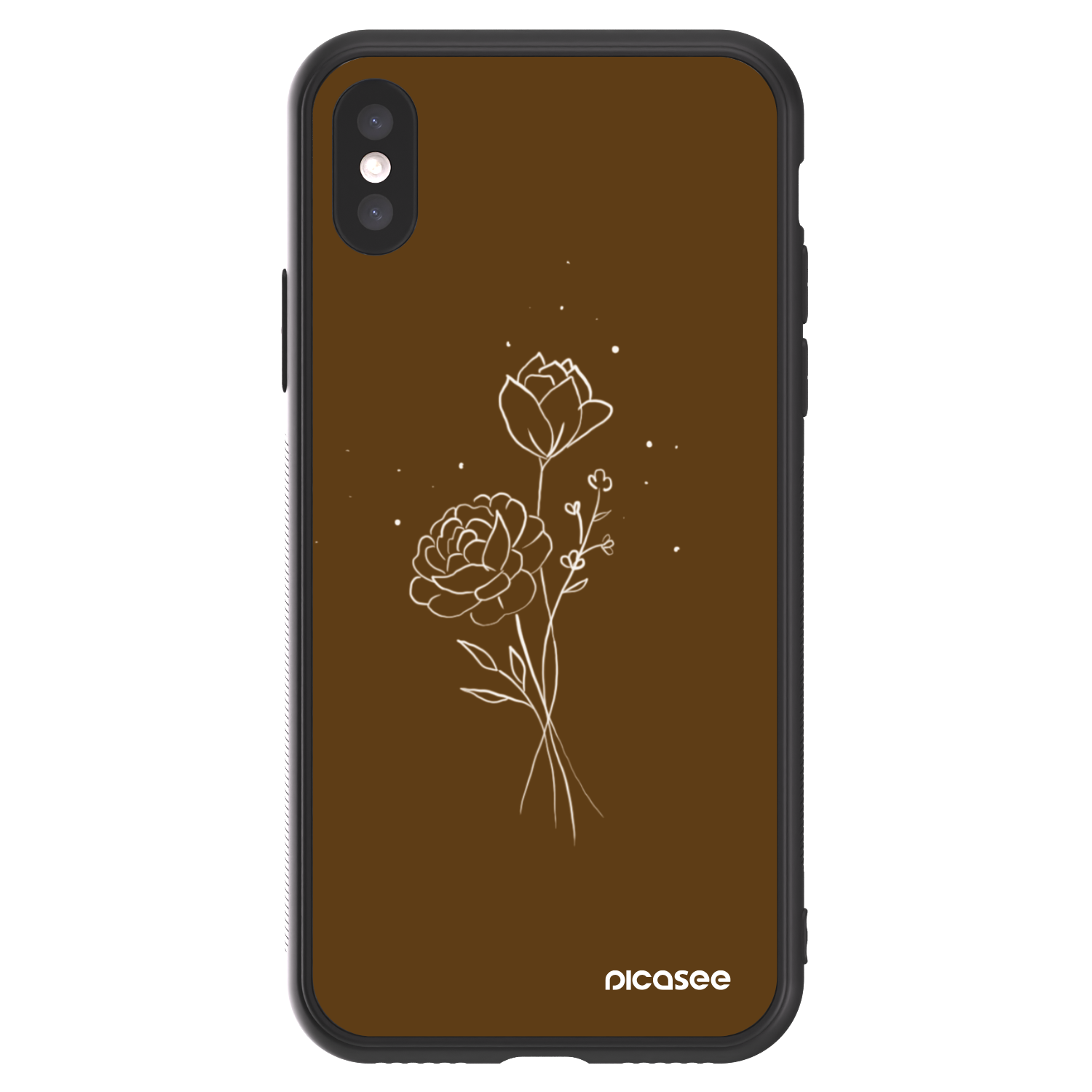 Picasee ULTIMATE CASE za Apple iPhone X/XS - Brown flowers