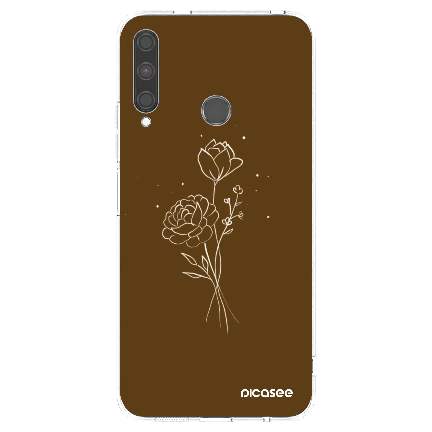 Picasee silikonska prozirna maskica za Huawei P40 Lite E - Brown flowers
