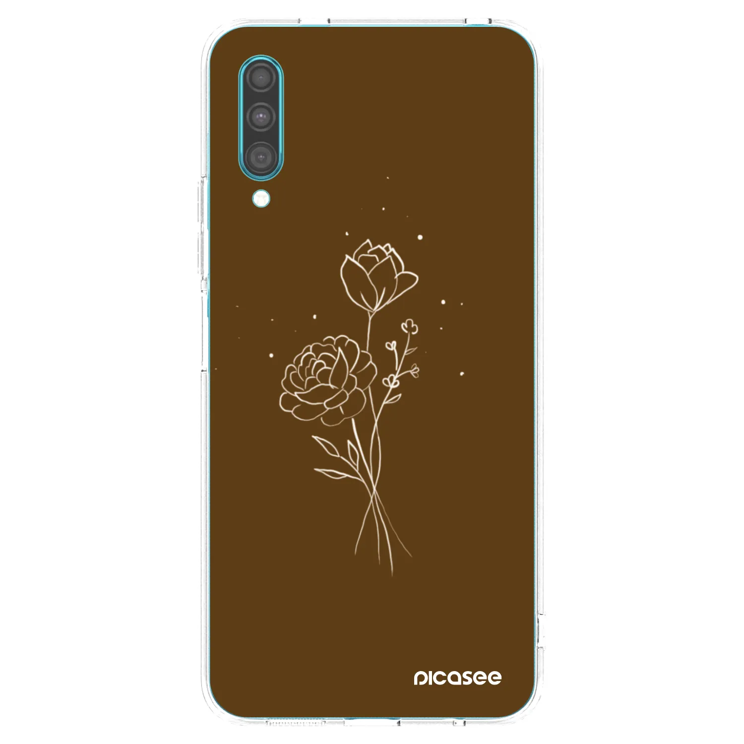 Picasee silikonska prozirna maskica za Samsung Galaxy A30s A307F - Brown flowers