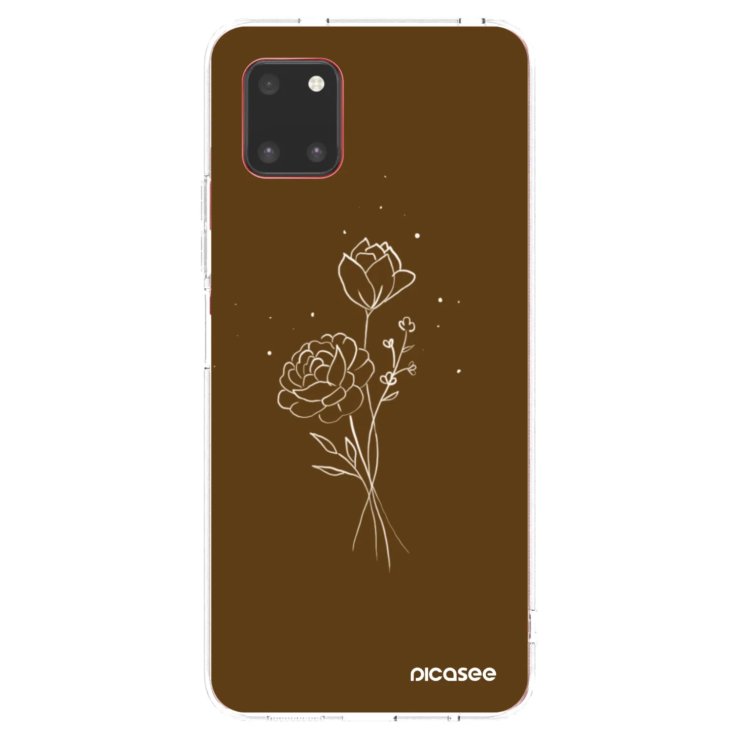 Picasee silikonska prozirna maskica za Samsung Galaxy Note 10 Lite N770F - Brown flowers