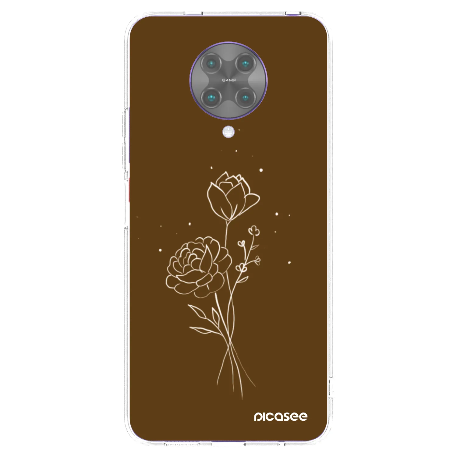 Picasee silikonska prozirna maskica za Xiaomi Poco F2 Pro - Brown flowers
