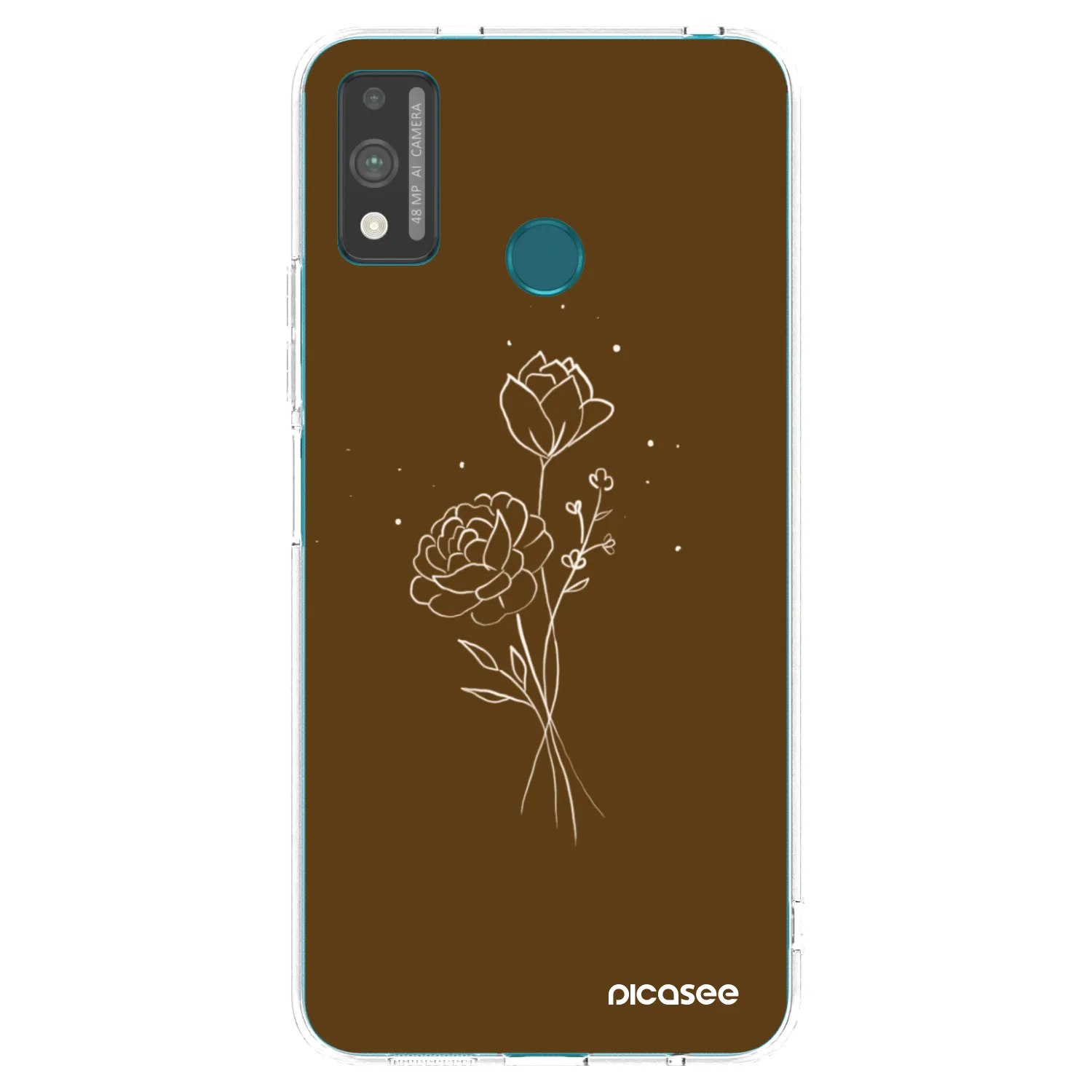Picasee silikonska prozirna maskica za Honor 9X Lite - Brown flowers