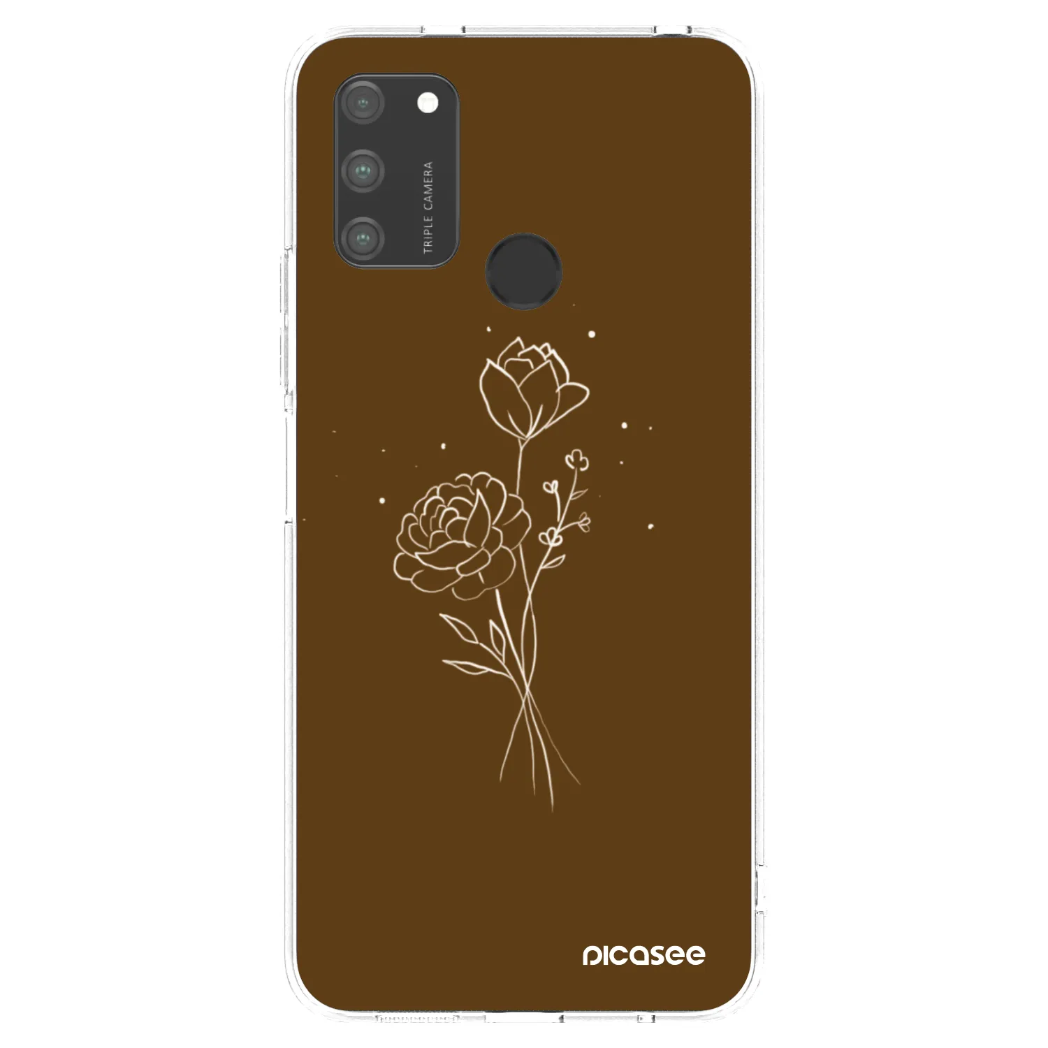 Picasee silikonska prozirna maskica za Honor 9A - Brown flowers