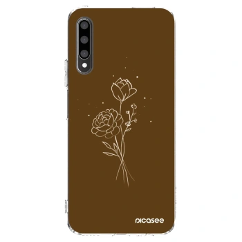 Picasee silikonska prozirna maskica za Honor 9X Pro - Brown flowers